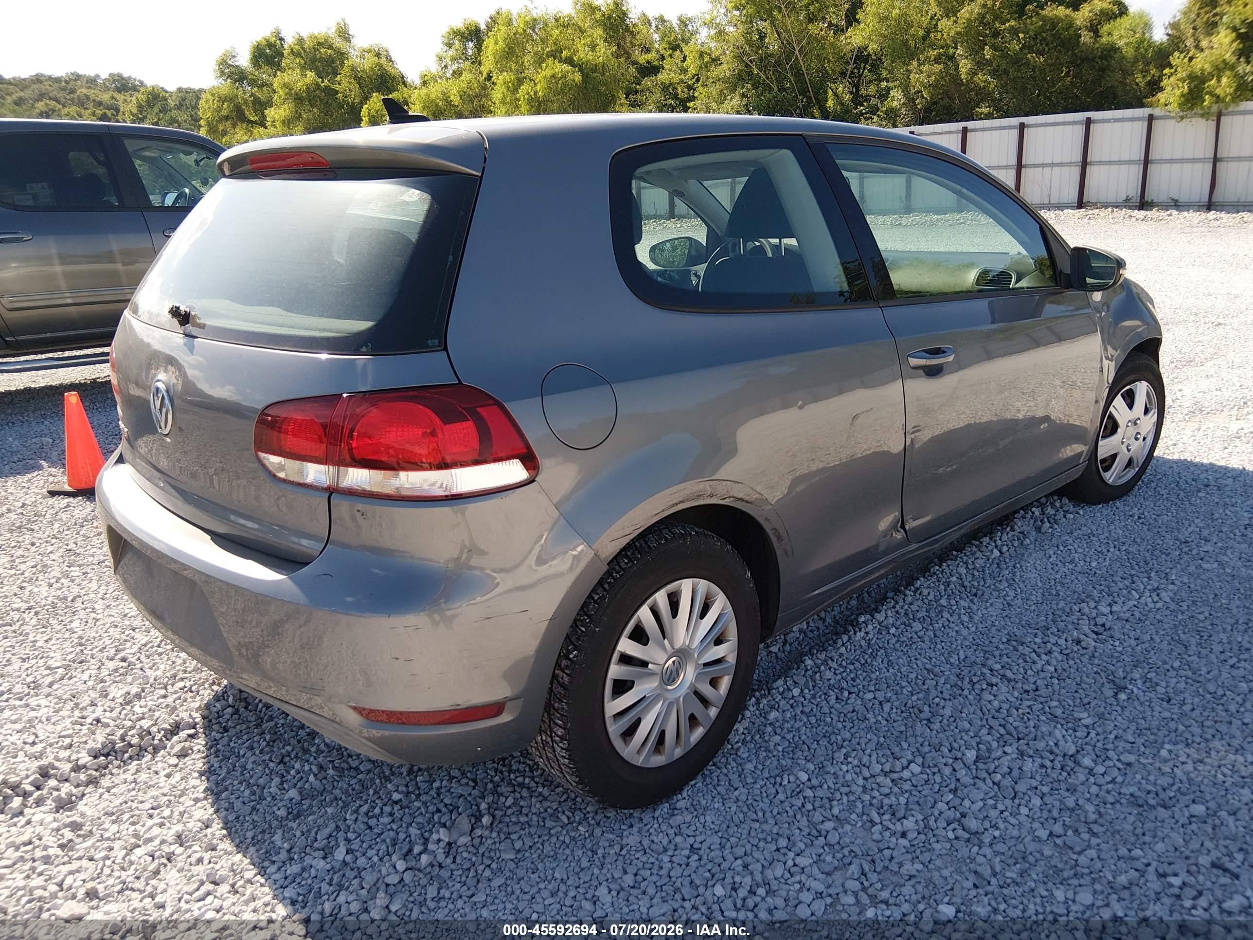 2012 Volkswagen Golf 2.5l 2-door Gray vin: WVWBB7AJ9CW276715