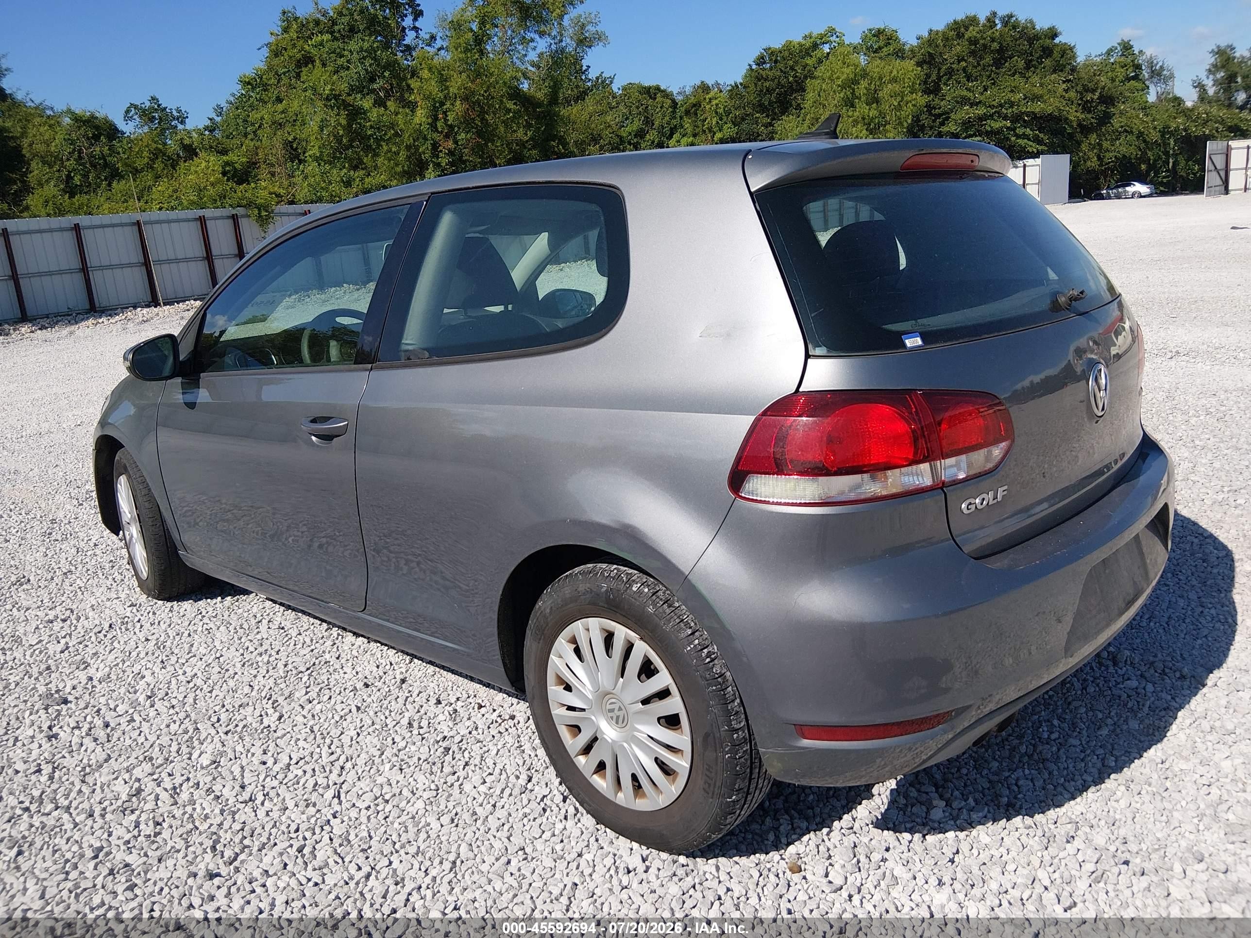 2012 Volkswagen Golf 2.5l 2-door Gray vin: WVWBB7AJ9CW276715