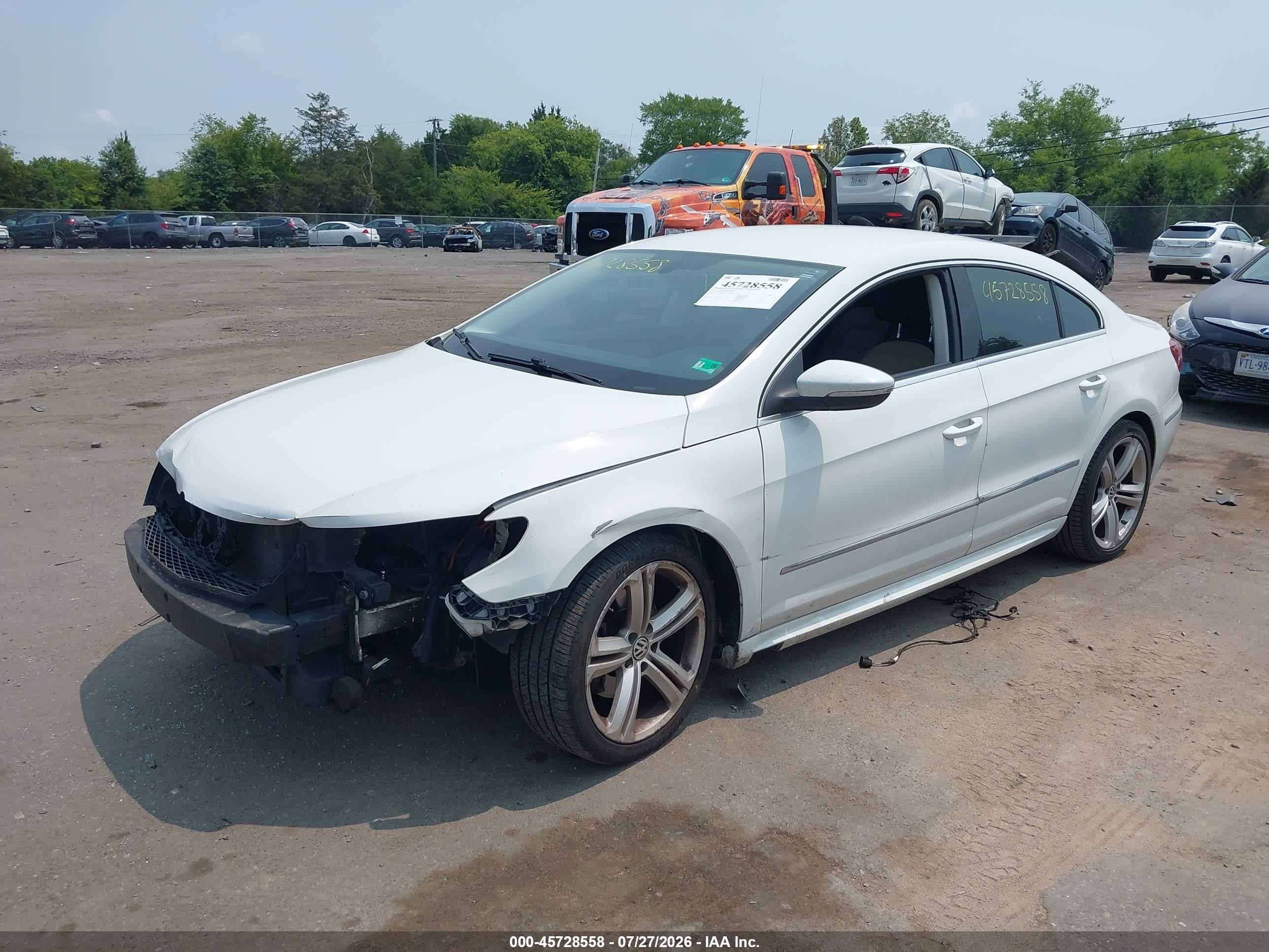 2015 Volkswagen Cc 2.0t R-line White vin: WVWBN7AN0FE826064