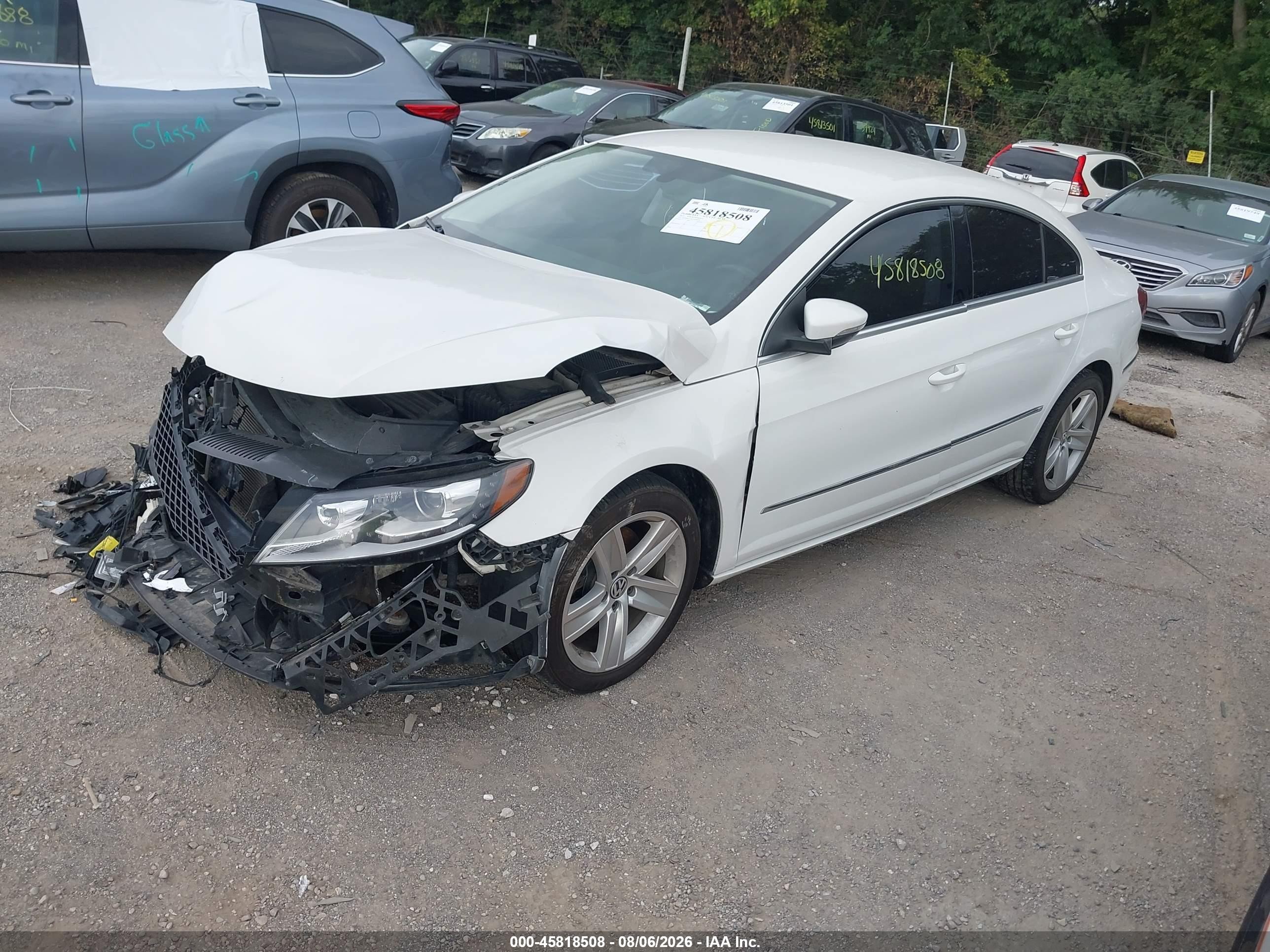 2015 Volkswagen Cc 2.0t Sport White vin: WVWBN7AN3FE809050
