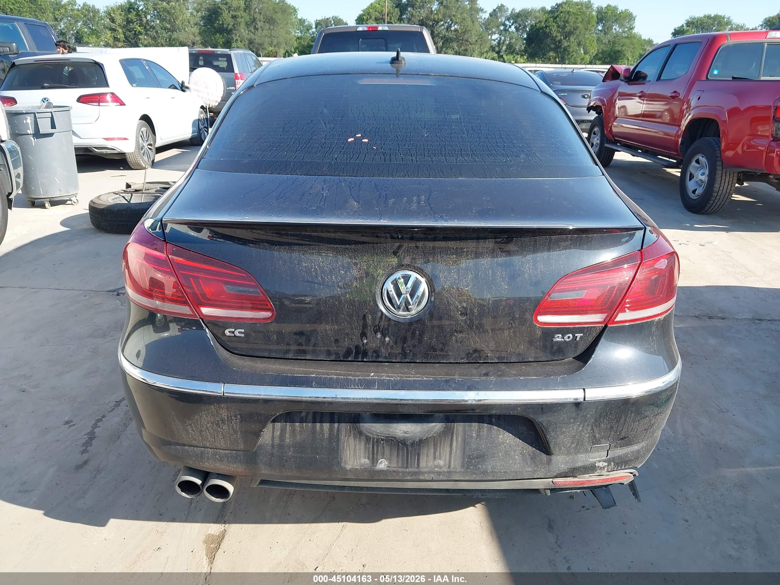 2014 Volkswagen Cc 2.0t R-line Black vin: WVWBP7AN1EE501433