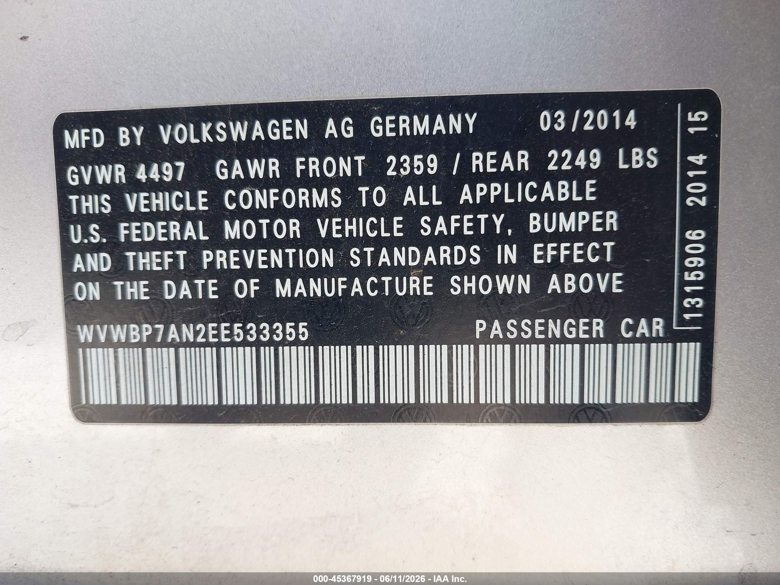 2014 Volkswagen Cc 2.0t R-line Silver vin: WVWBP7AN2EE533355