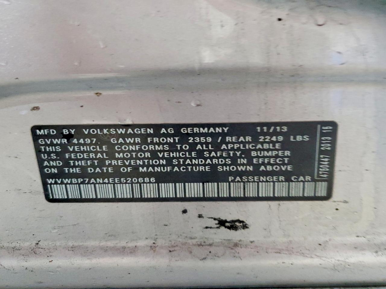 2014 Volkswagen Cc Sport Silver vin: WVWBP7AN4EE520686