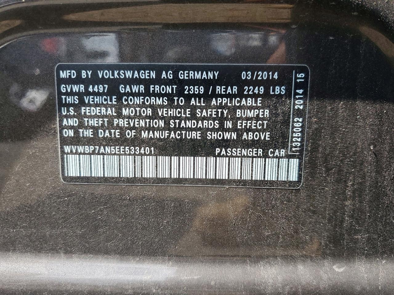 2014 Volkswagen Cc Sport Gray vin: WVWBP7AN5EE533401