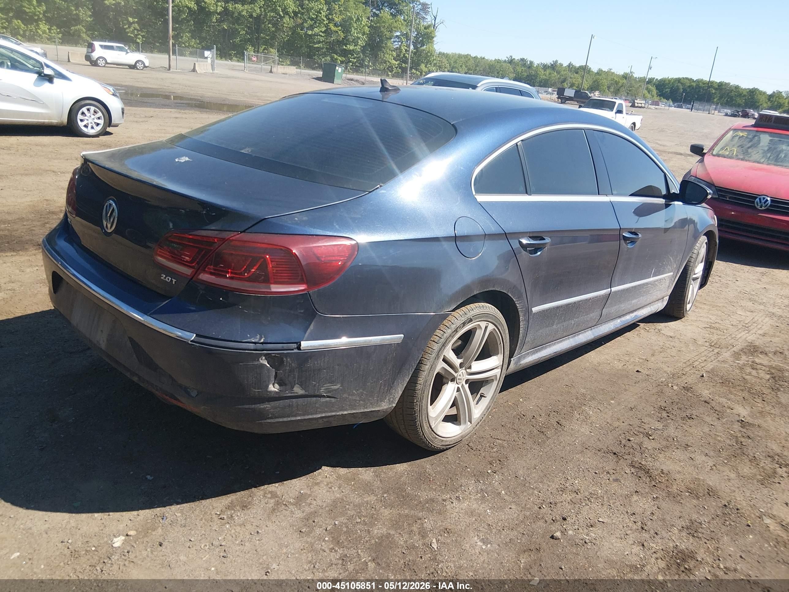 2014 Volkswagen Cc 2.0t R-line Blue vin: WVWBP7AN7EE538714
