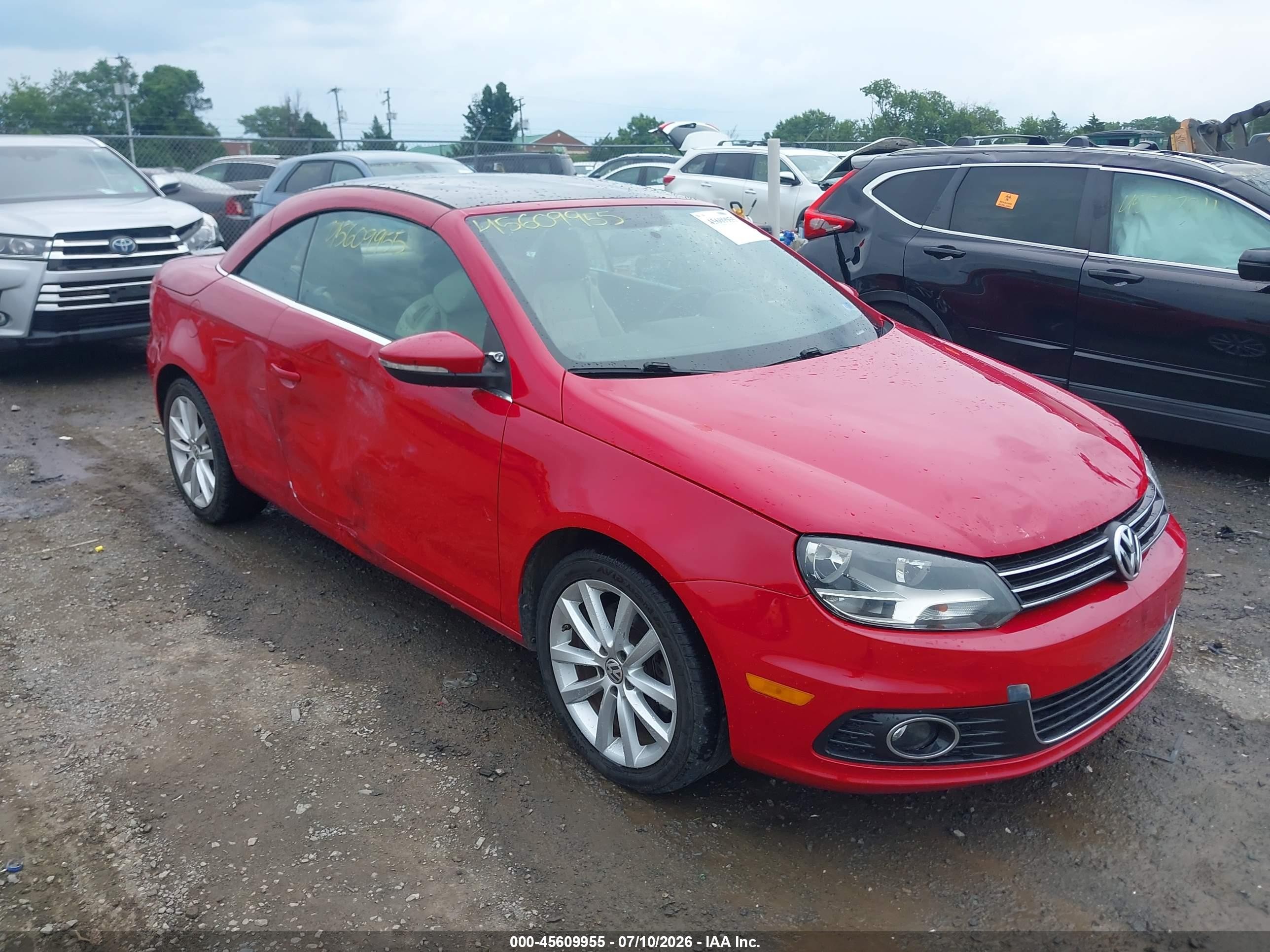 2012 Volkswagen Eos Komfort Red vin: WVWBW7AH1CV007423