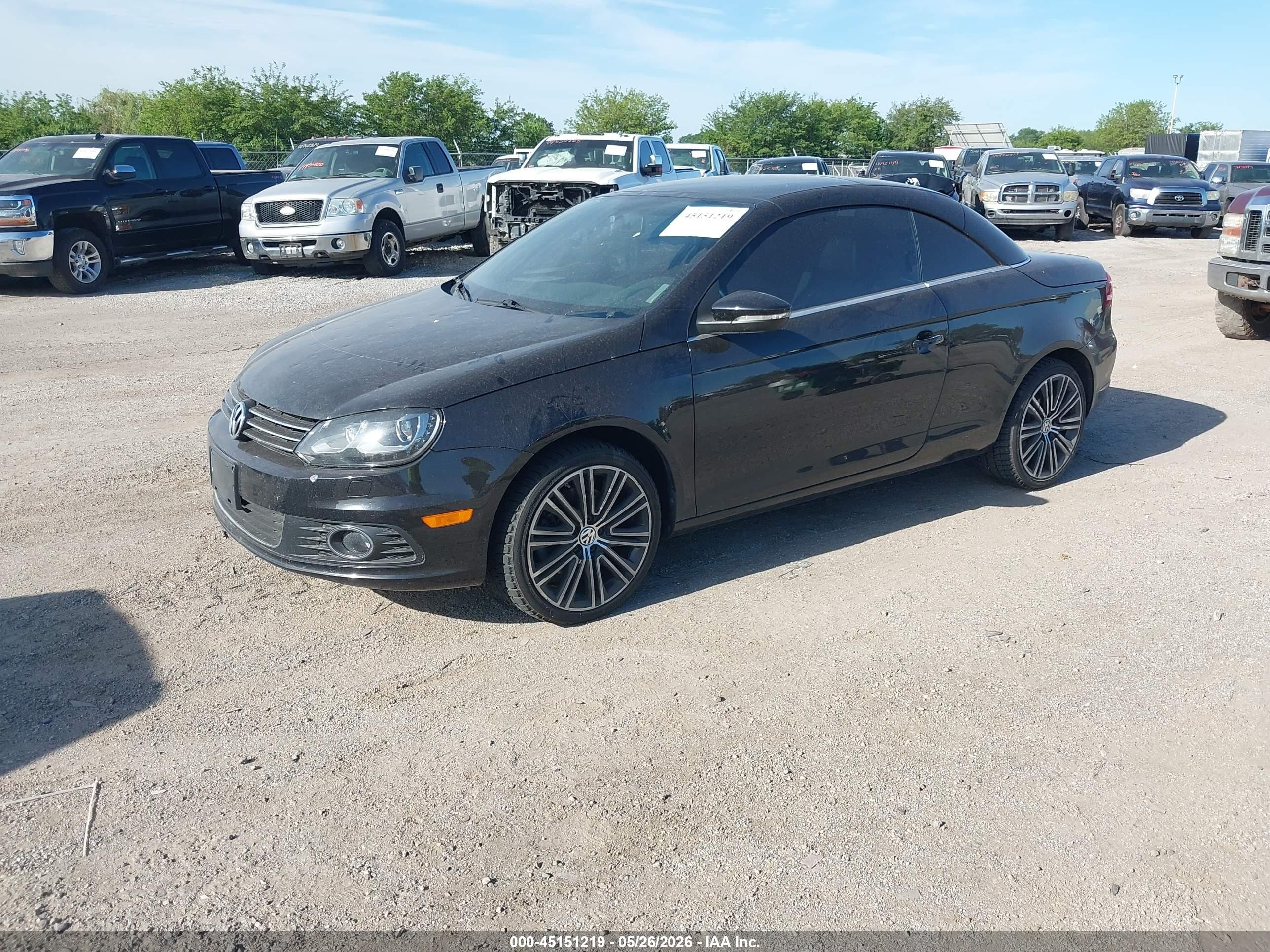 2014 Volkswagen Eos Sport Черный vin: WVWBW8AH0EV007258
