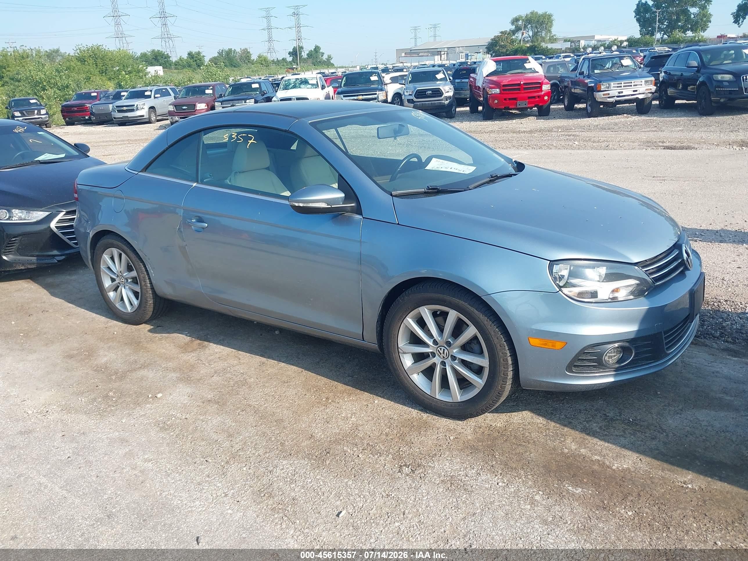 2015 Volkswagen Eos Komfort Edition Light Blue vin: WVWBW8AH3FV002525