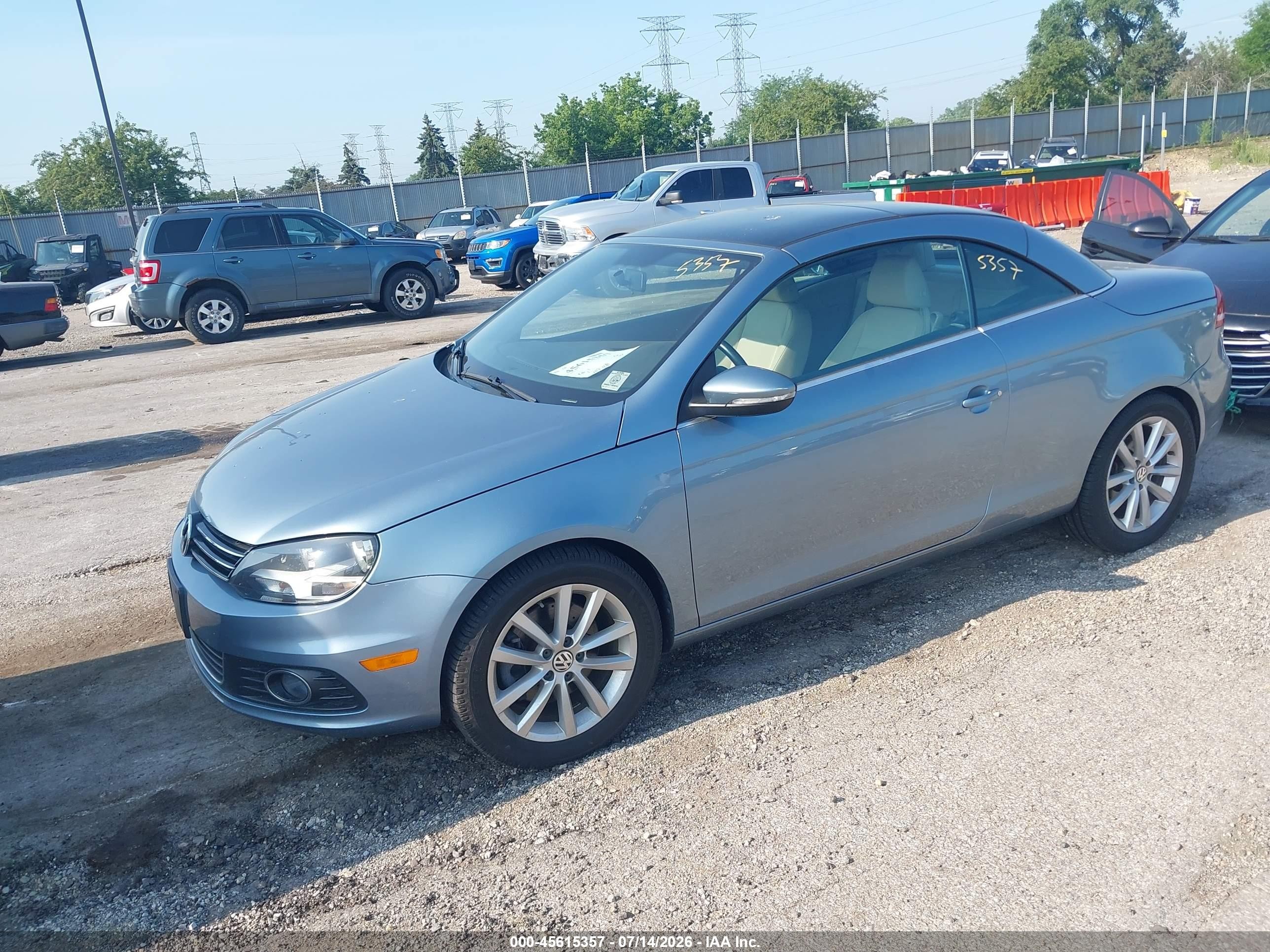 2015 Volkswagen Eos Komfort Edition Light Blue vin: WVWBW8AH3FV002525