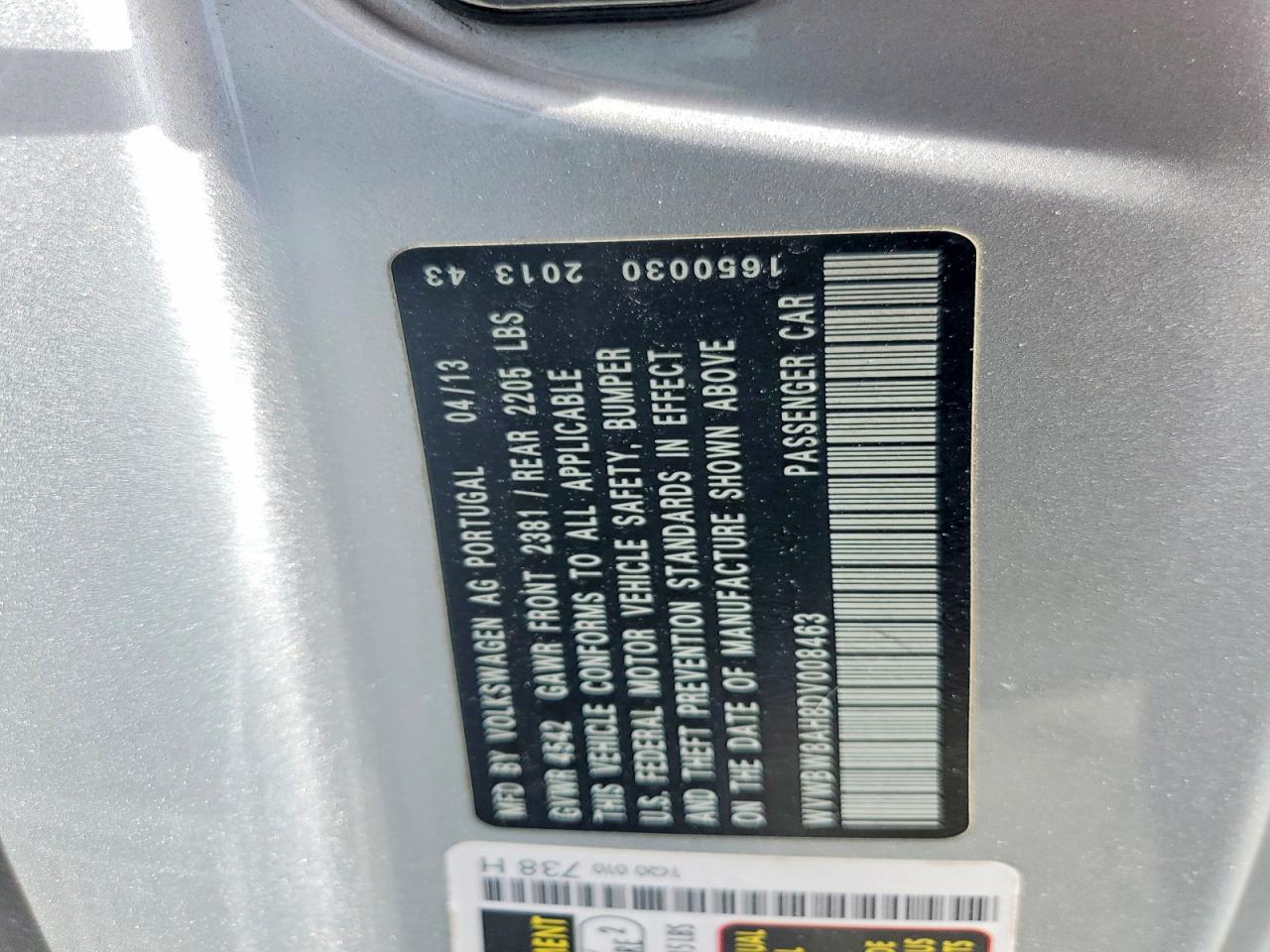 2013 Volkswagen Eos Komfort Silver vin: WVWBW8AH8DV008463