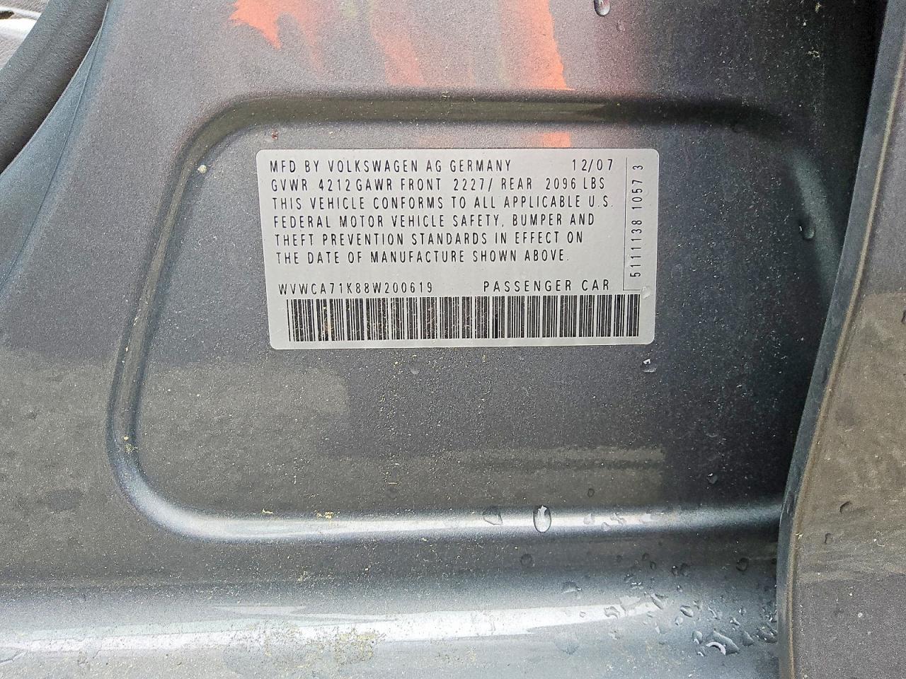 2008 Volkswagen Rabbit Серый vin: WVWCA71K88W200619