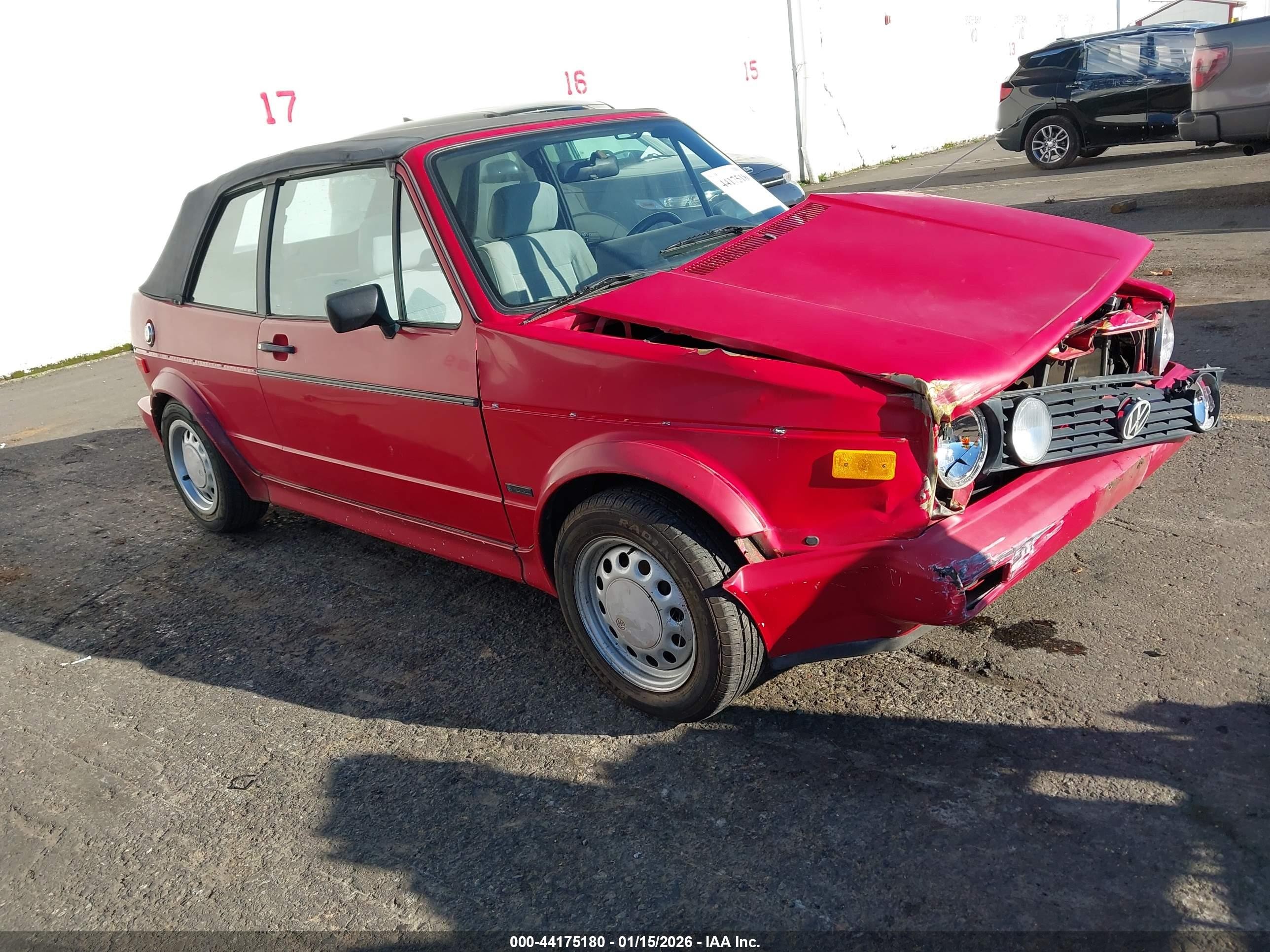 1990 Volkswagen Cabriolet   Red vin: WVWCB5151LK004601