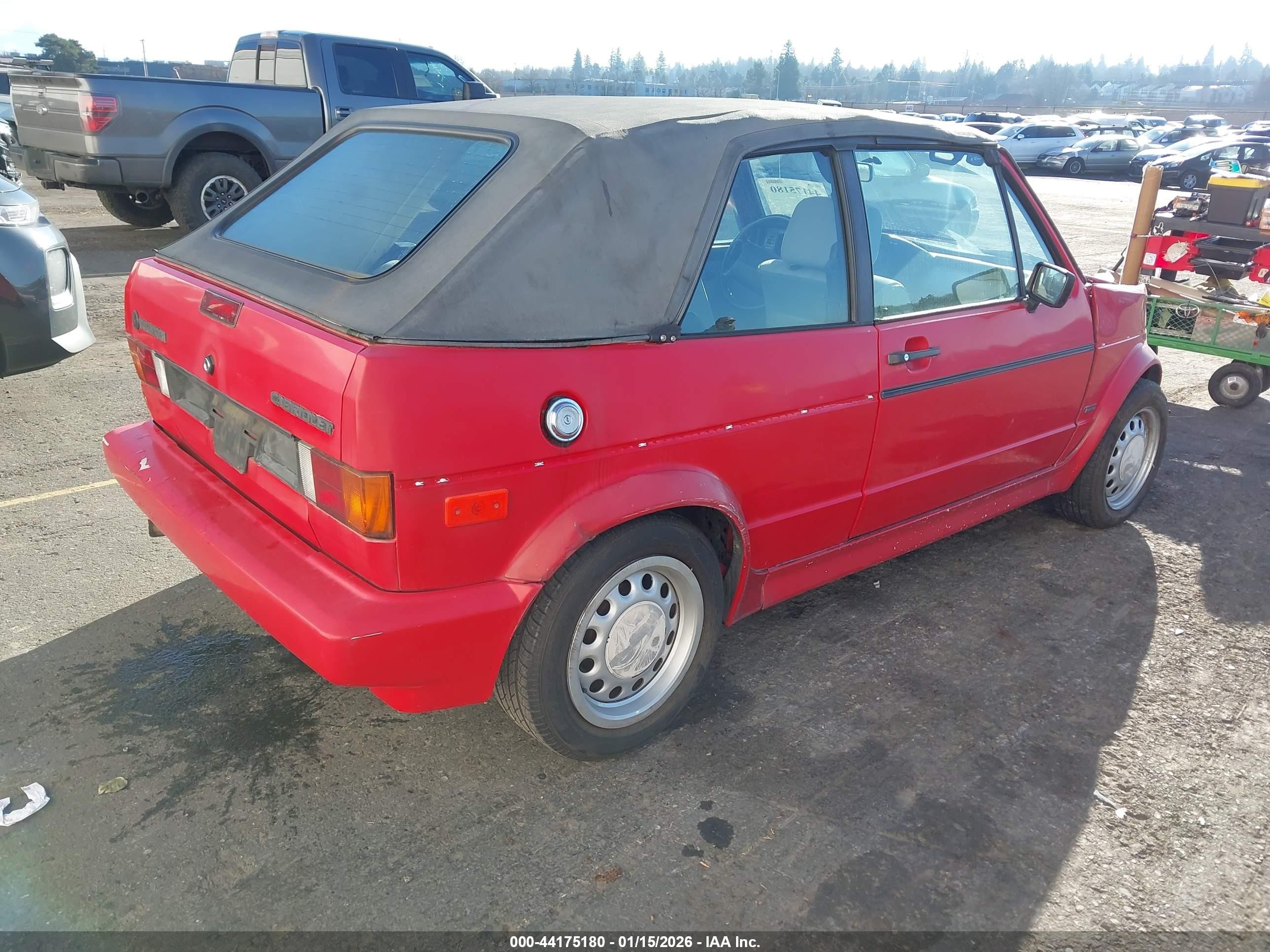 1990 Volkswagen Cabriolet   Red vin: WVWCB5151LK004601