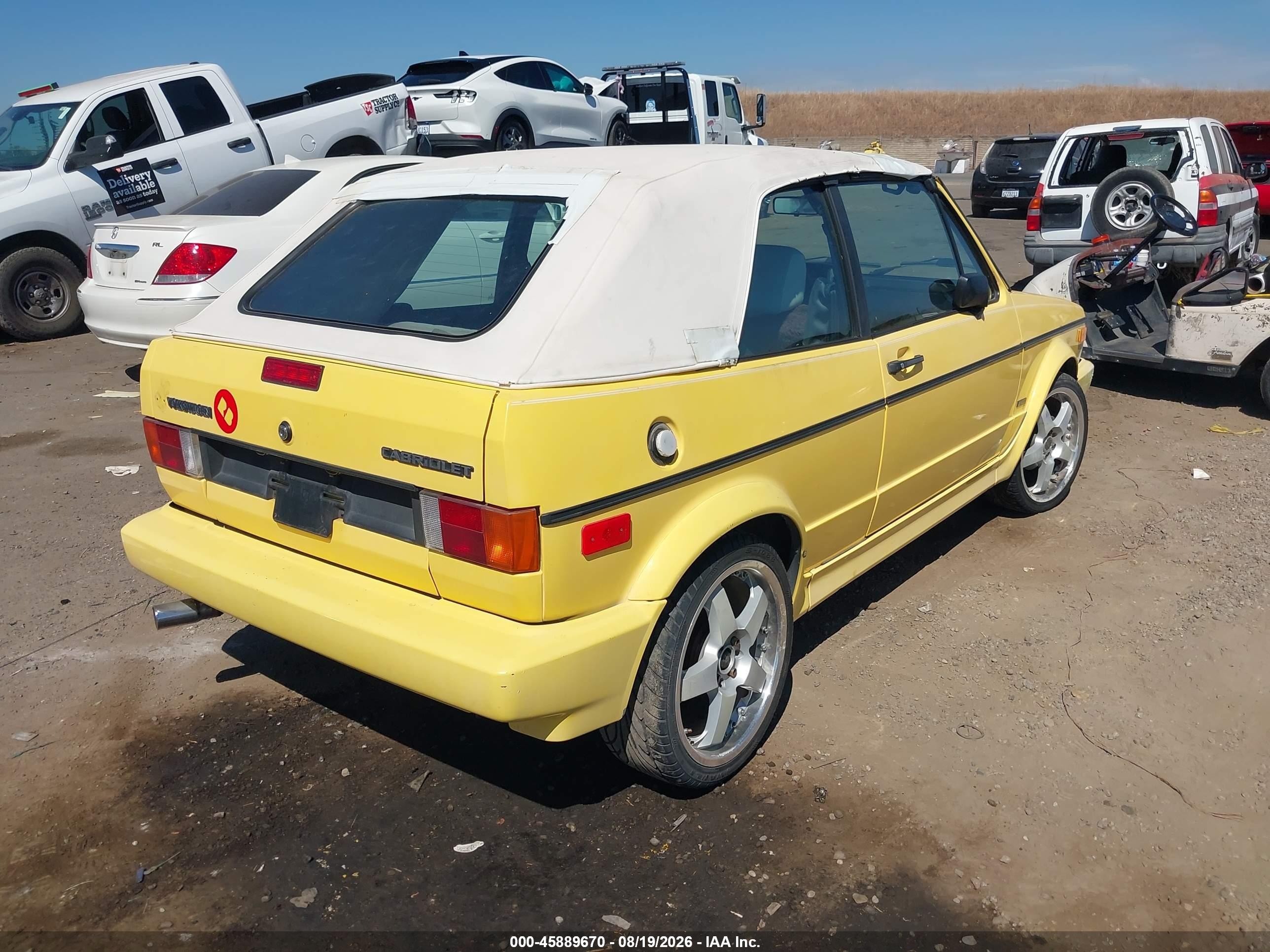 1990 Volkswagen Cabriolet Yellow vin: WVWCB5156LK015240