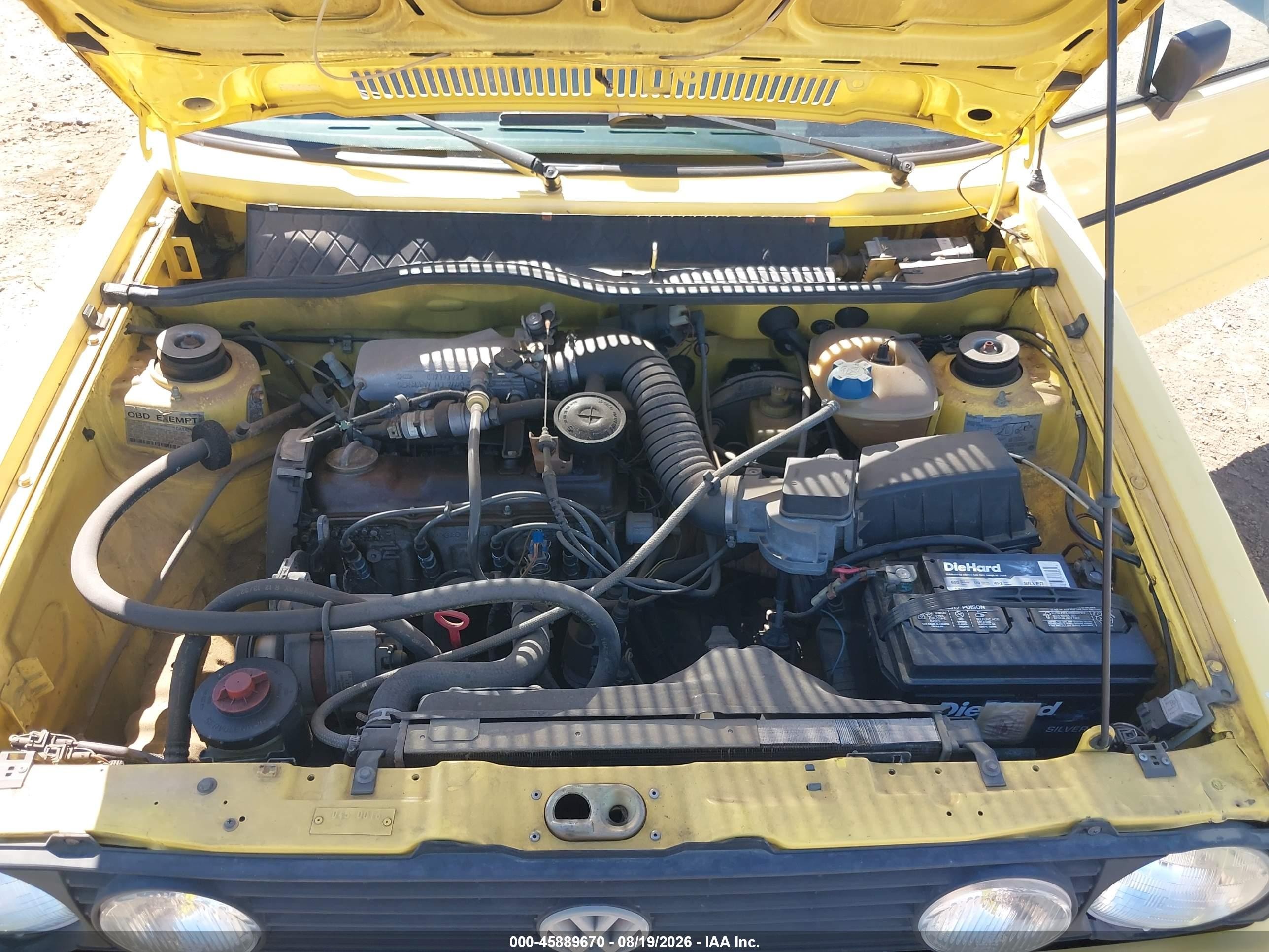 1990 Volkswagen Cabriolet Yellow vin: WVWCB5156LK015240