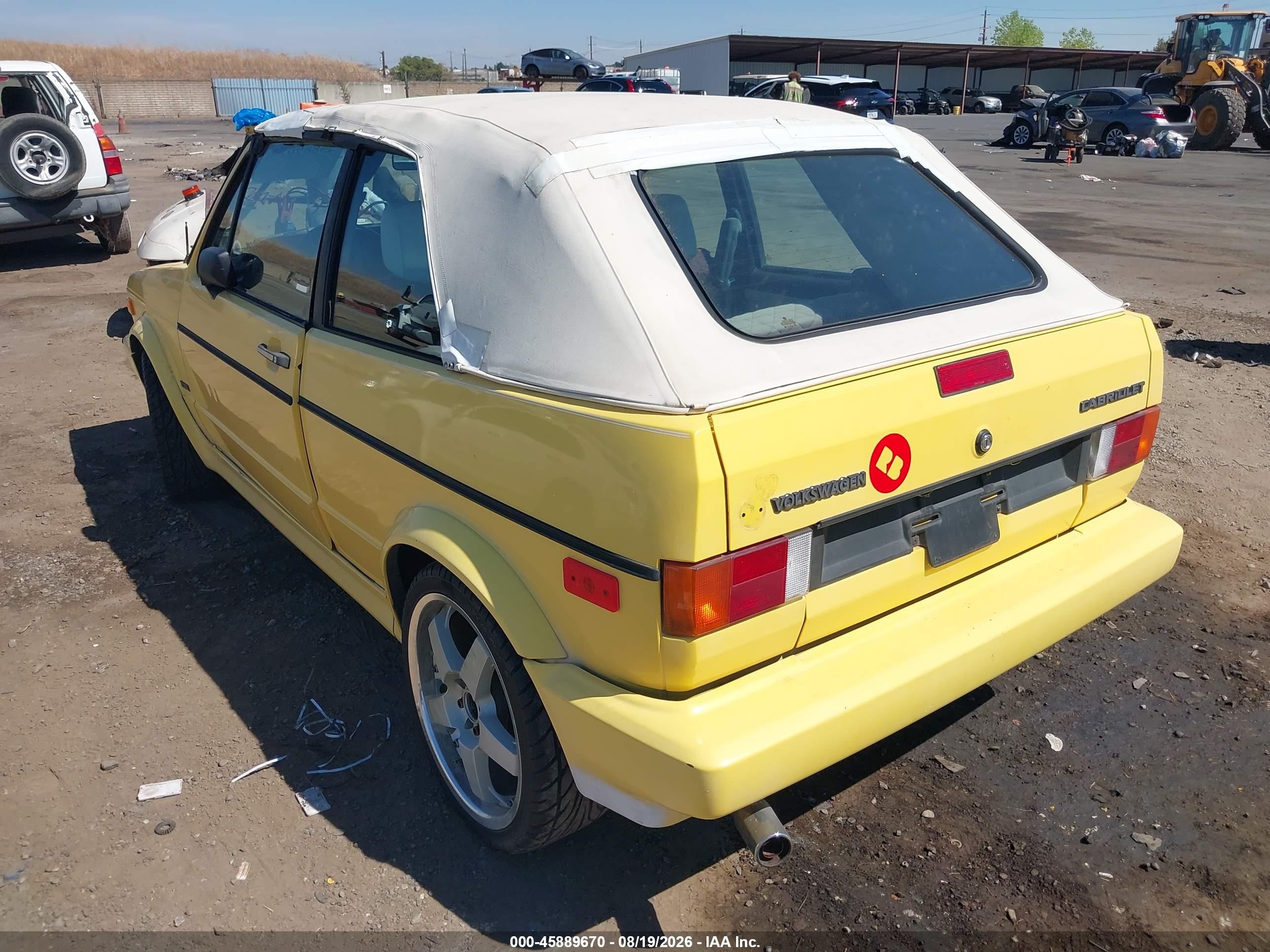 1990 Volkswagen Cabriolet Yellow vin: WVWCB5156LK015240