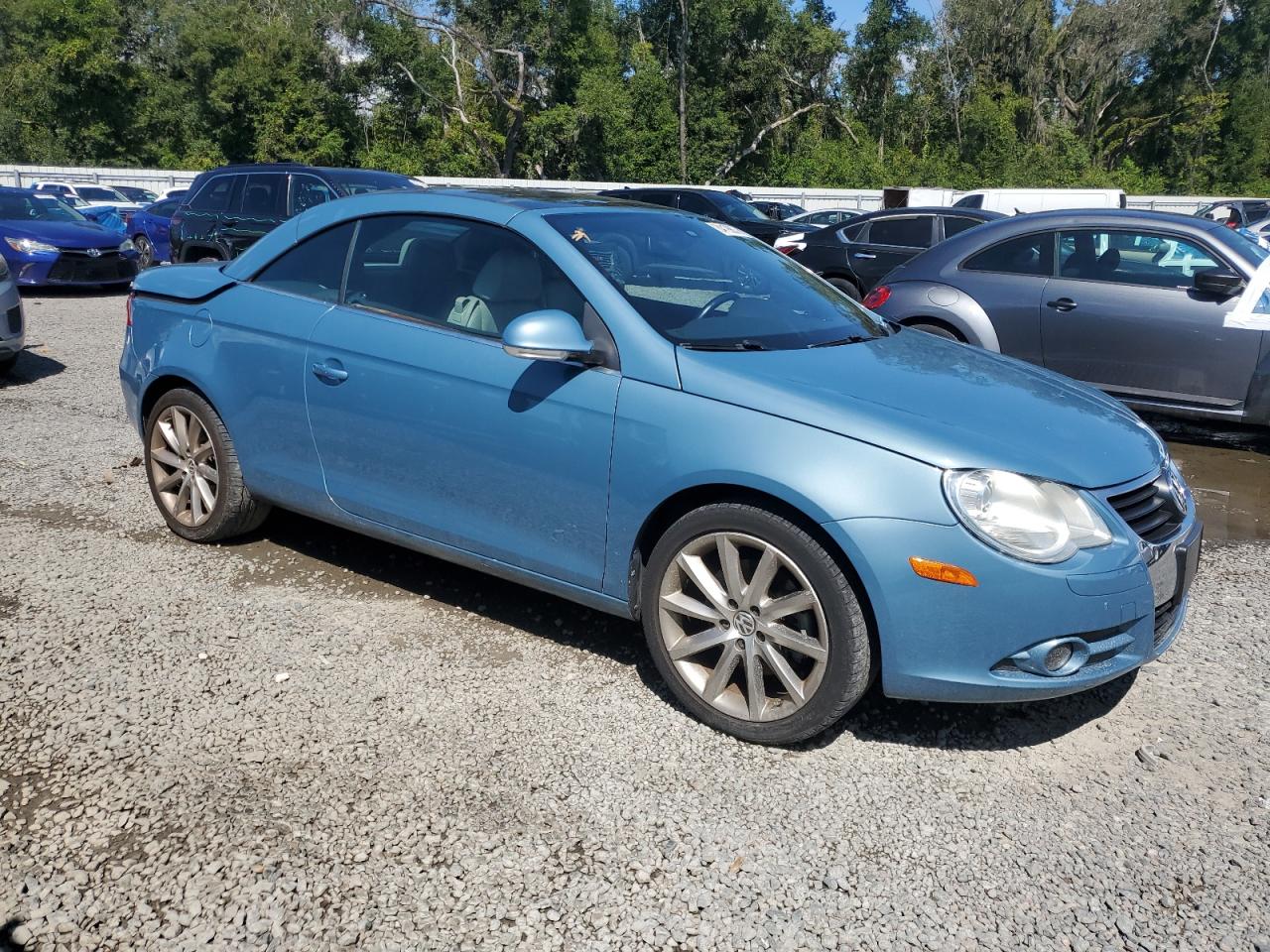 2007 Volkswagen Eos 2.0t Sport Blue vin: WVWDA71F27V025263