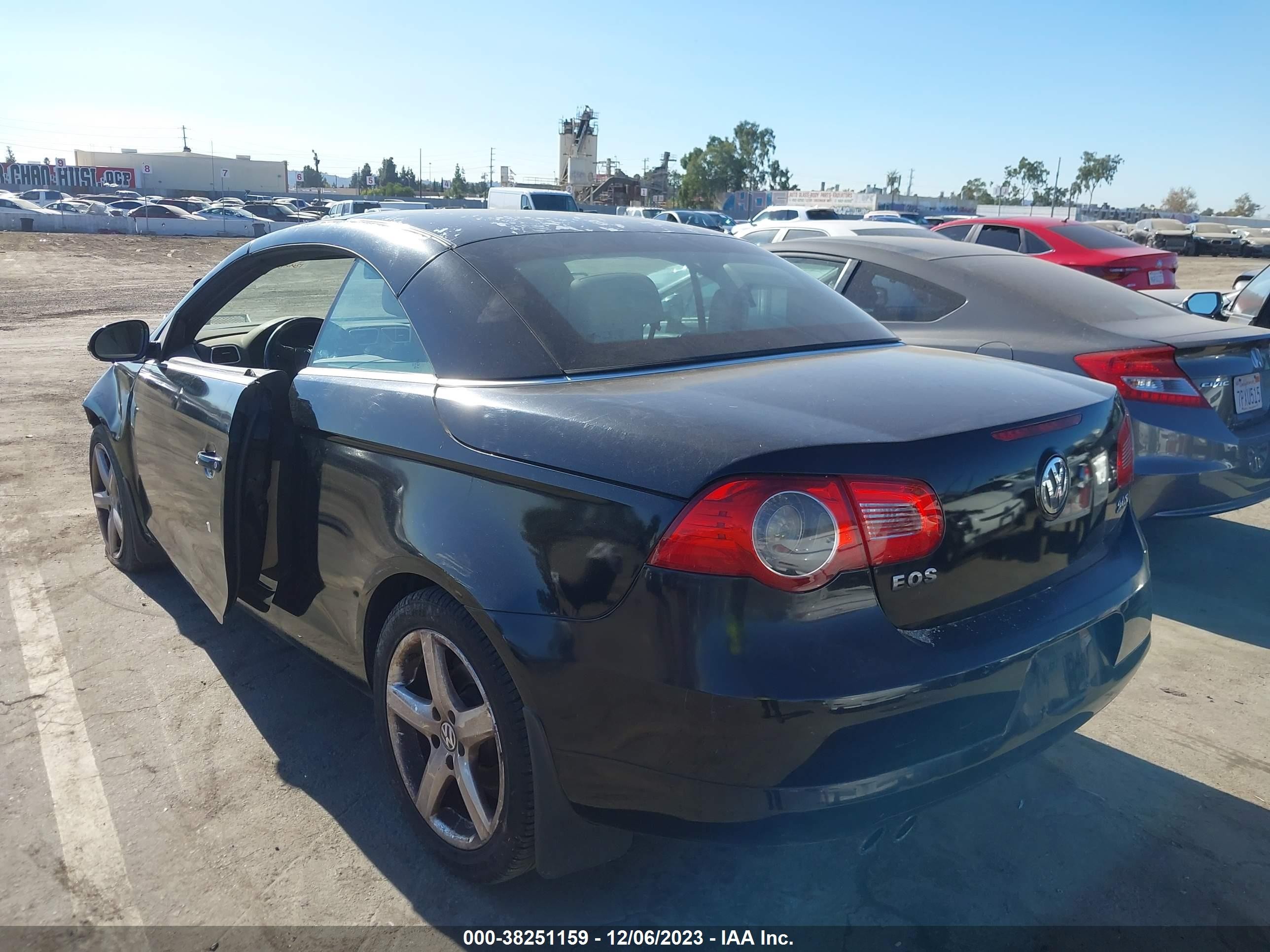 2007 Volkswagen Eos 2.0t Black vin: WVWDA71F47V027158