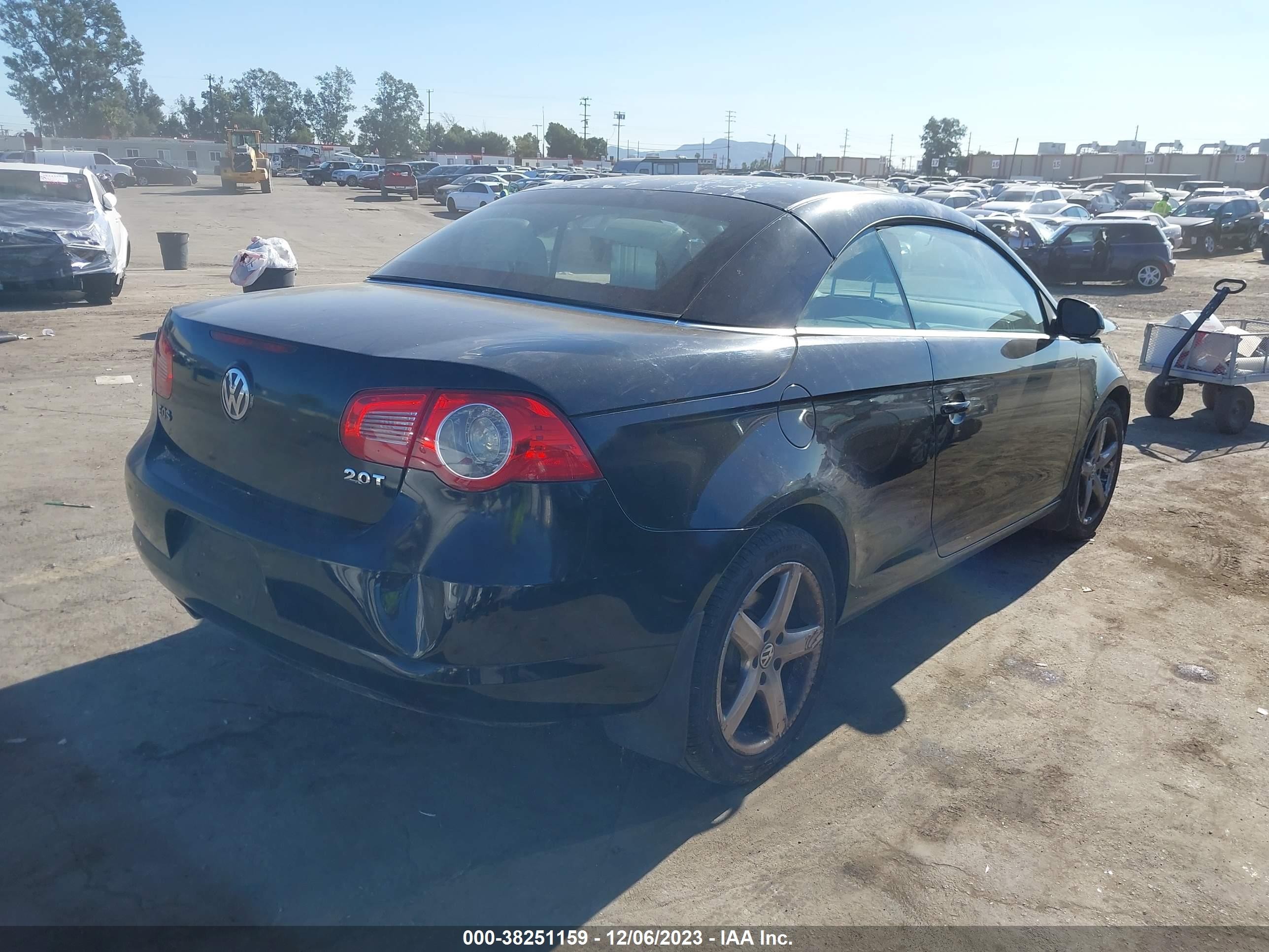 2007 Volkswagen Eos 2.0t Black vin: WVWDA71F47V027158
