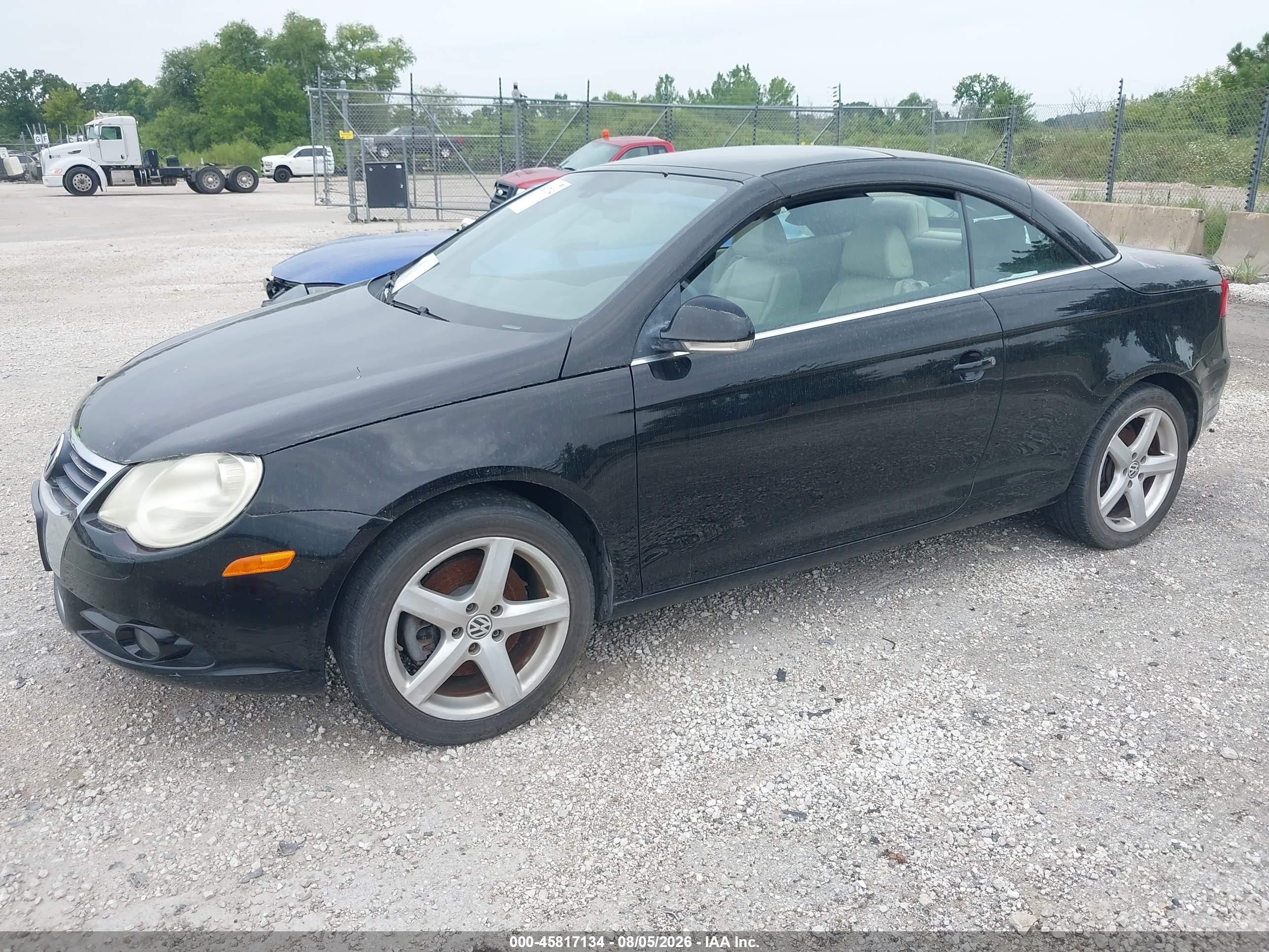 2007 Volkswagen Eos 2.0t Black vin: WVWDA71F67V001287