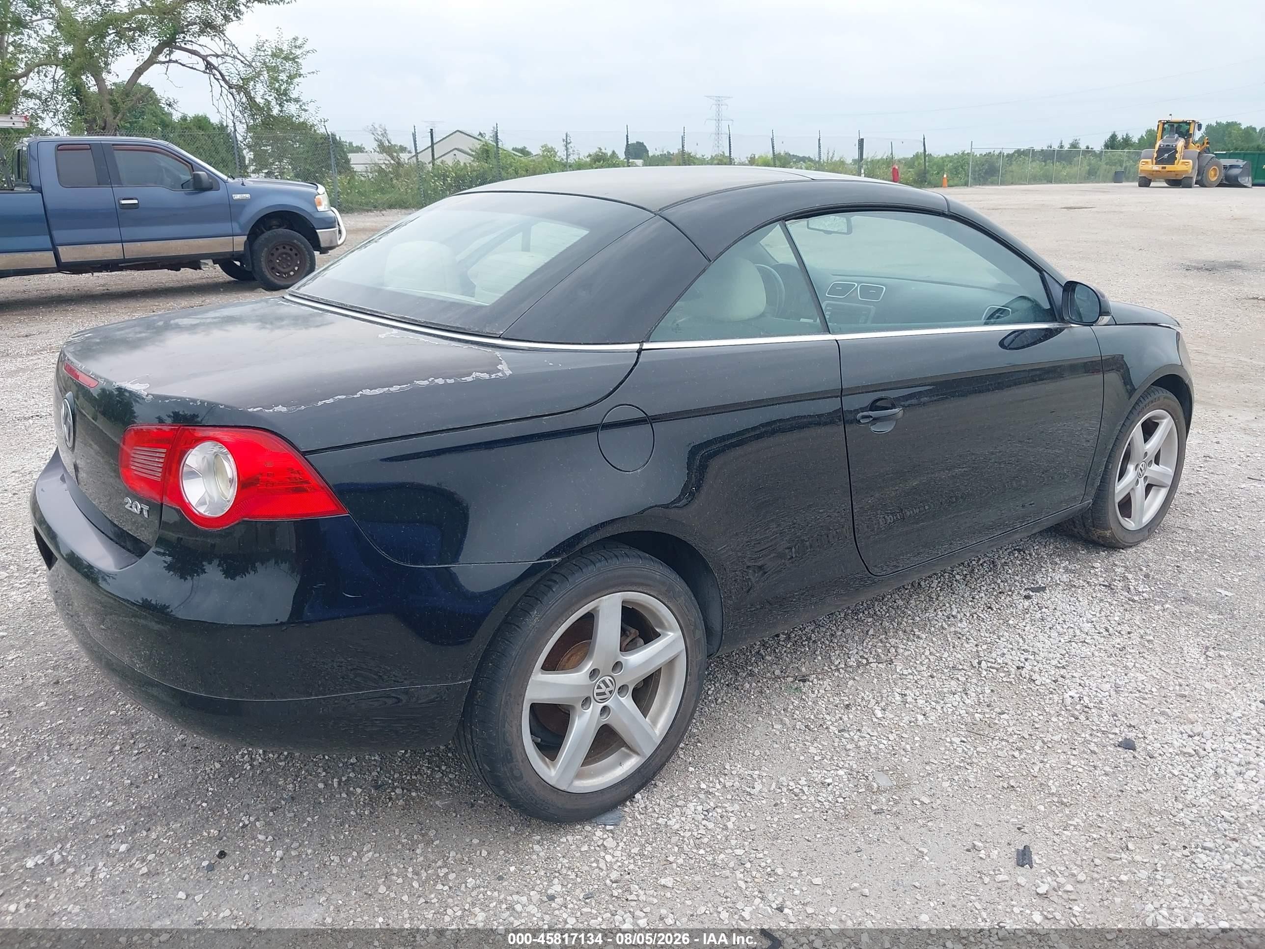 2007 Volkswagen Eos 2.0t Black vin: WVWDA71F67V001287