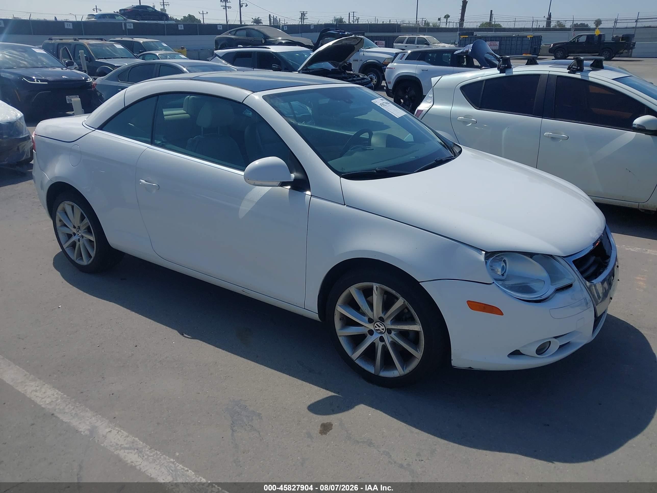 2007 Volkswagen Eos 2.0t Белый vin: WVWDA71F67V015318