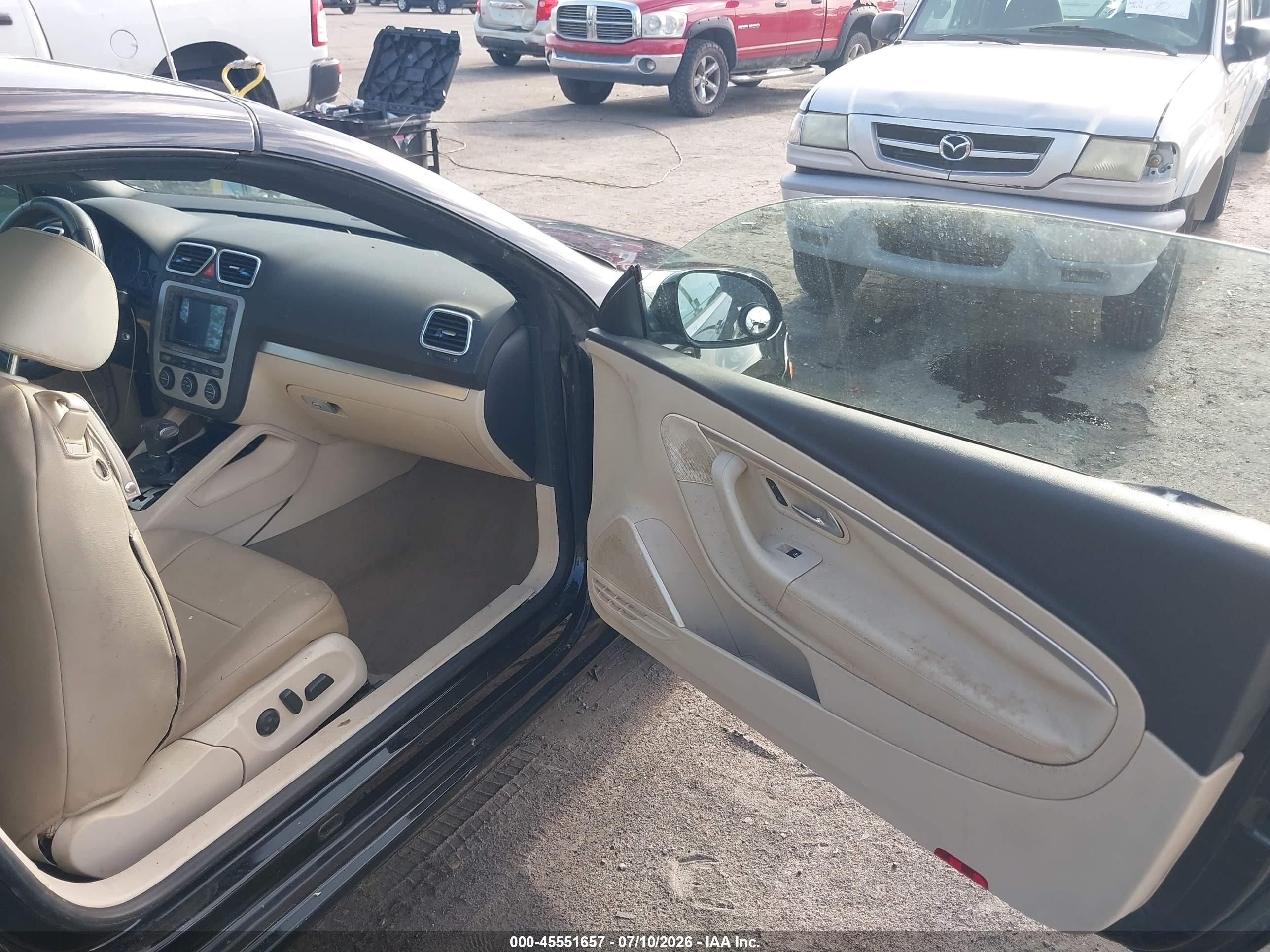 2007 Volkswagen Eos 2.0t Black vin: WVWDA71F77V049008