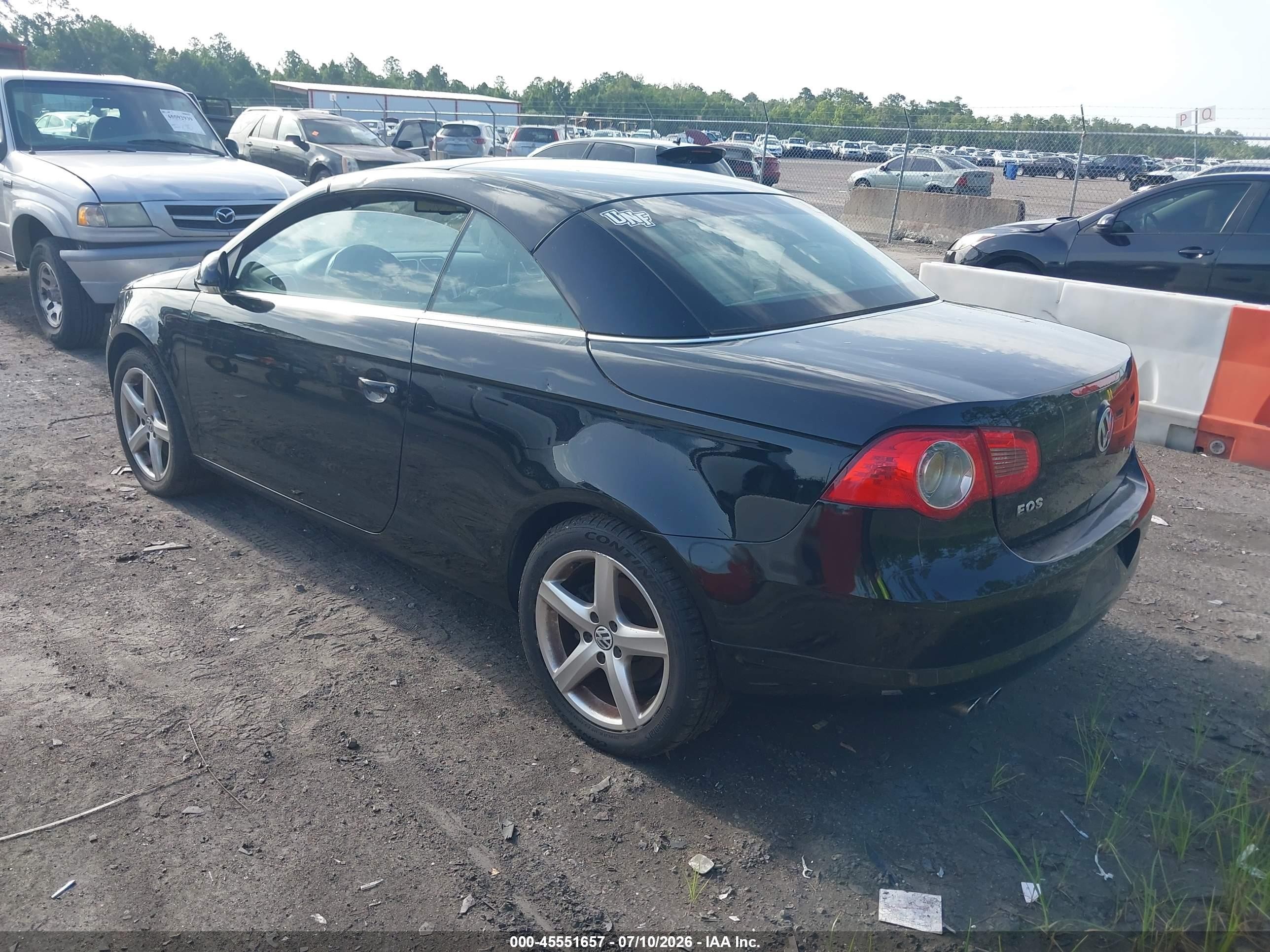 2007 Volkswagen Eos 2.0t Black vin: WVWDA71F77V049008