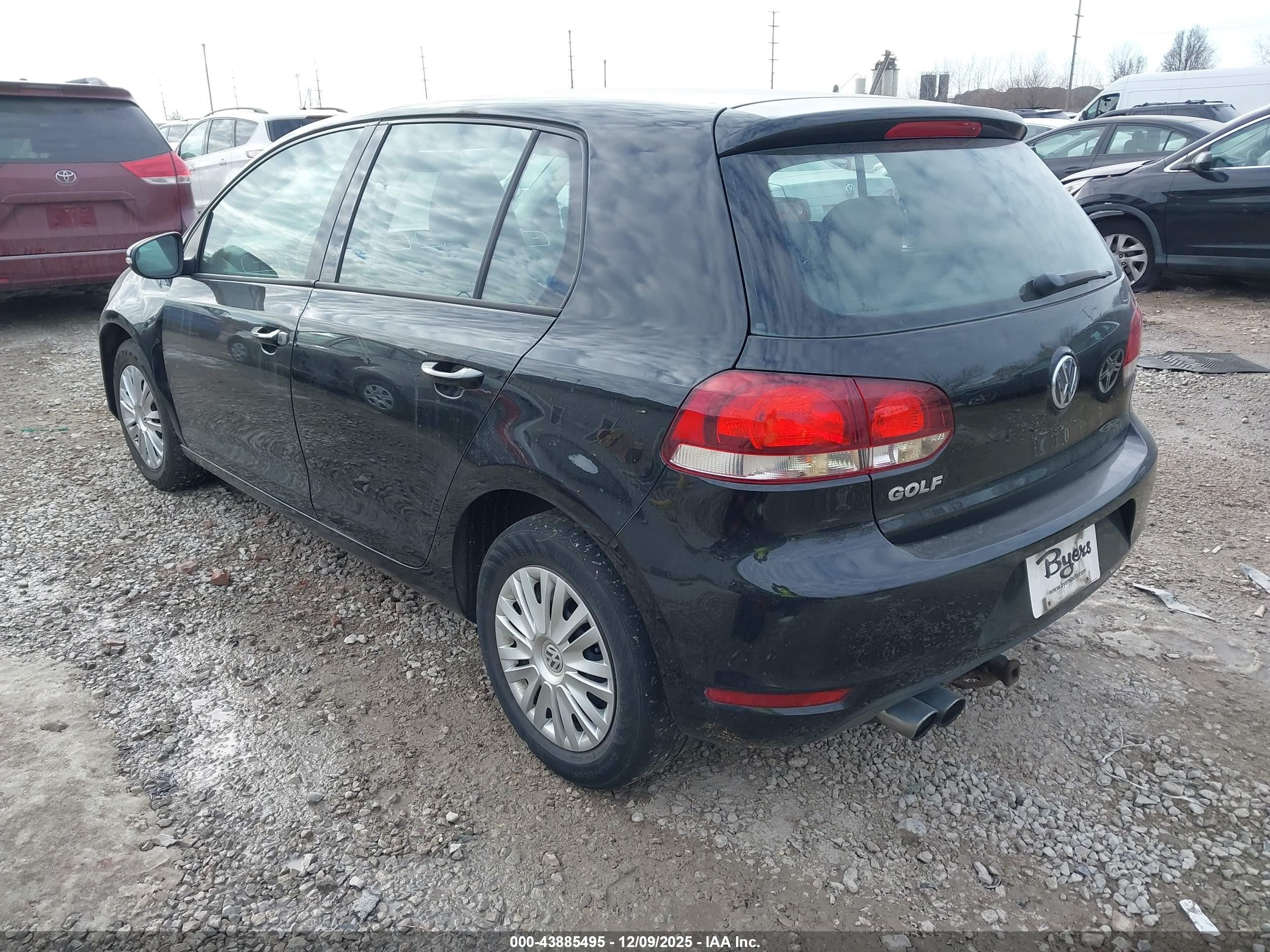 2011 Volkswagen Golf 2.5l 4-door Black vin: WVWDA7AJ6BW121629