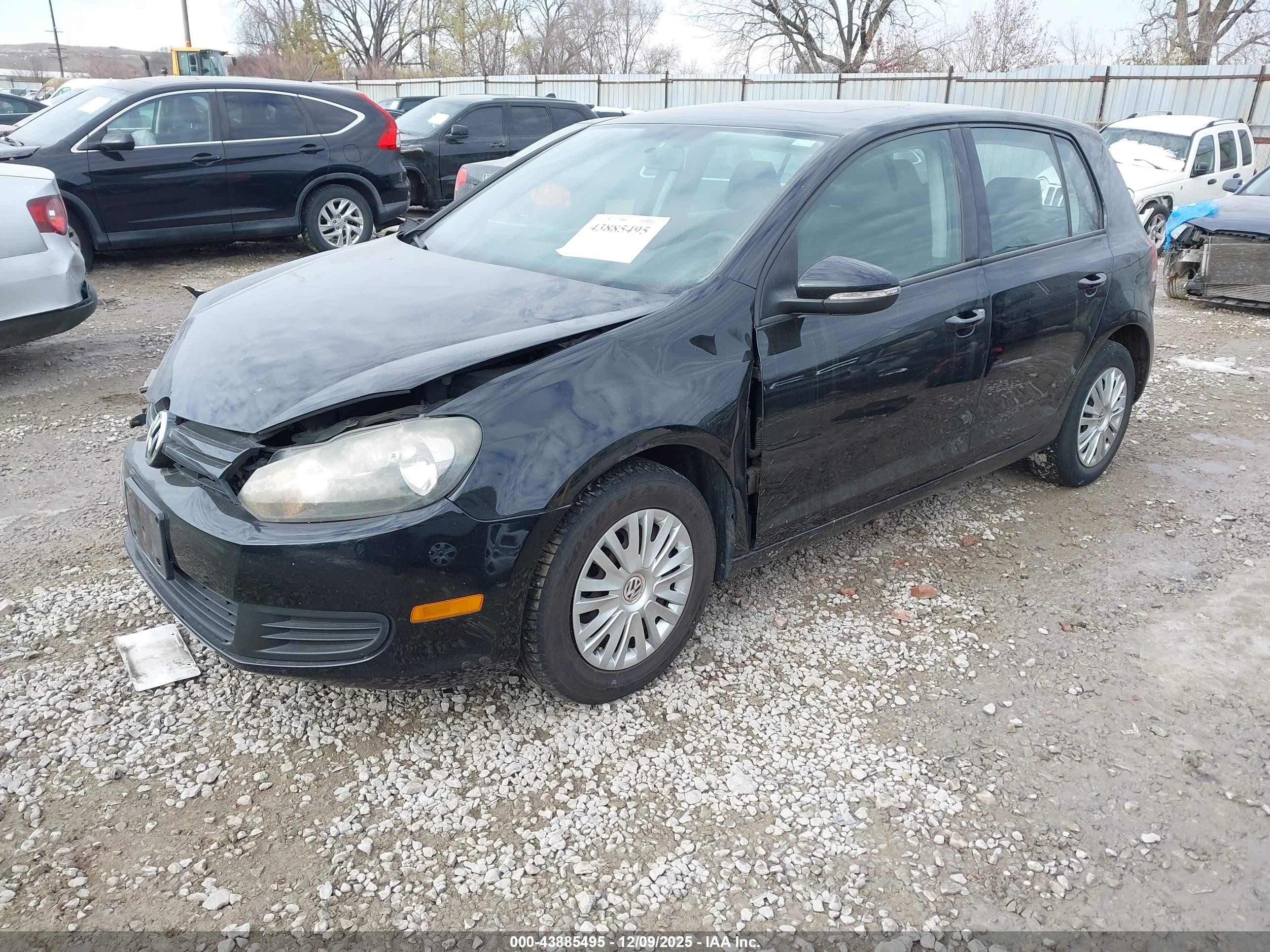 2011 Volkswagen Golf 2.5l 4-door Black vin: WVWDA7AJ6BW121629