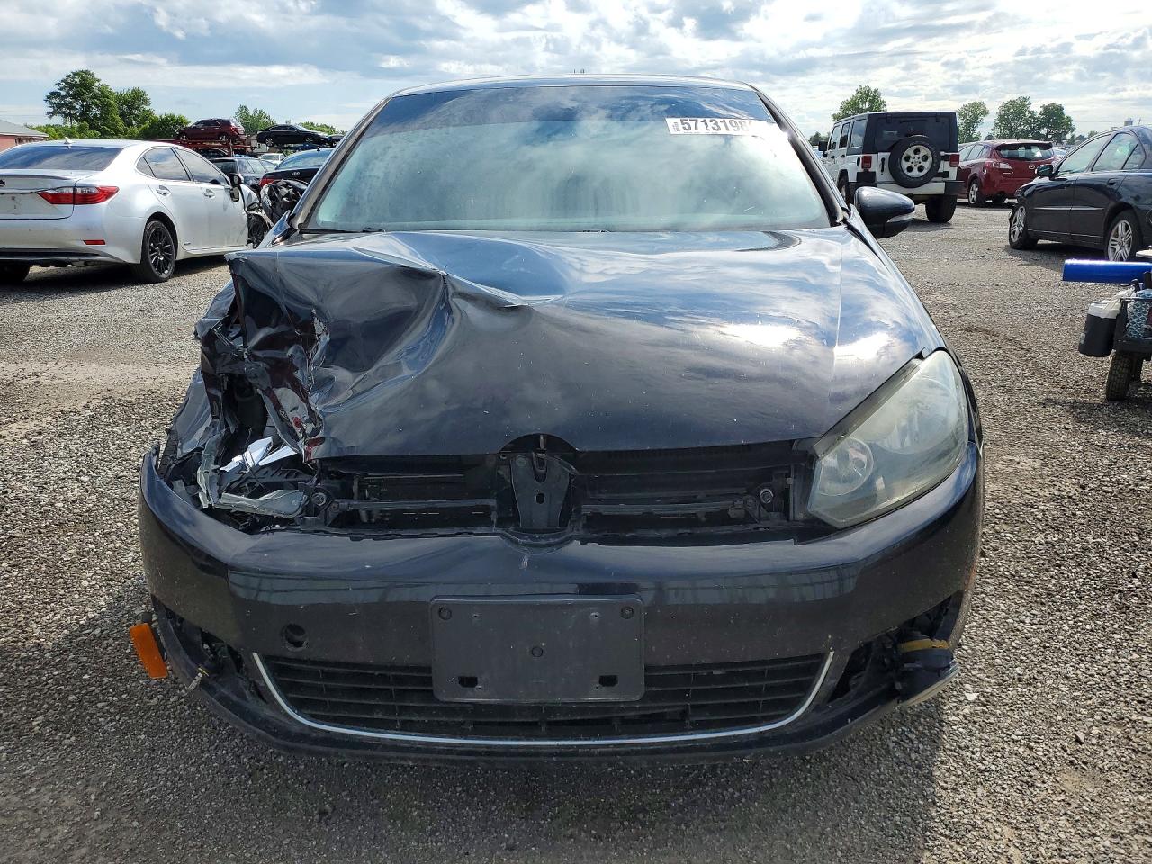 2012 Volkswagen Golf Black vin: WVWDA7AJ6CW339426