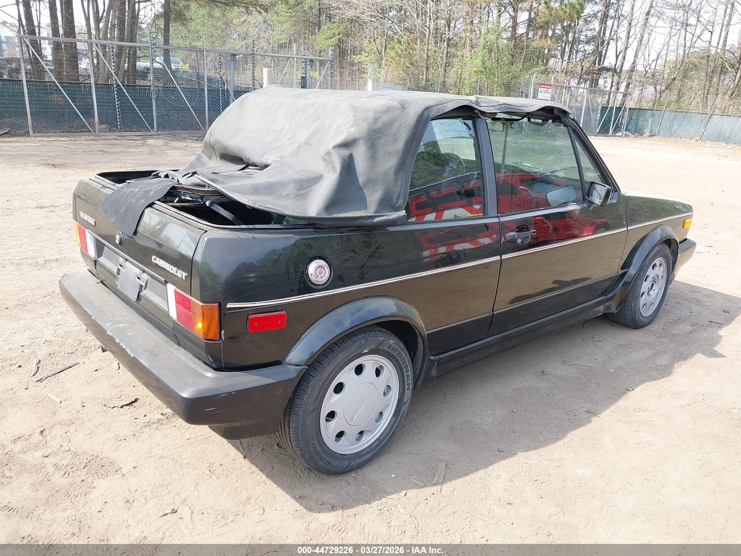 1991 Volkswagen Cabriolet Carat Black vin: WVWDB515XMK009043