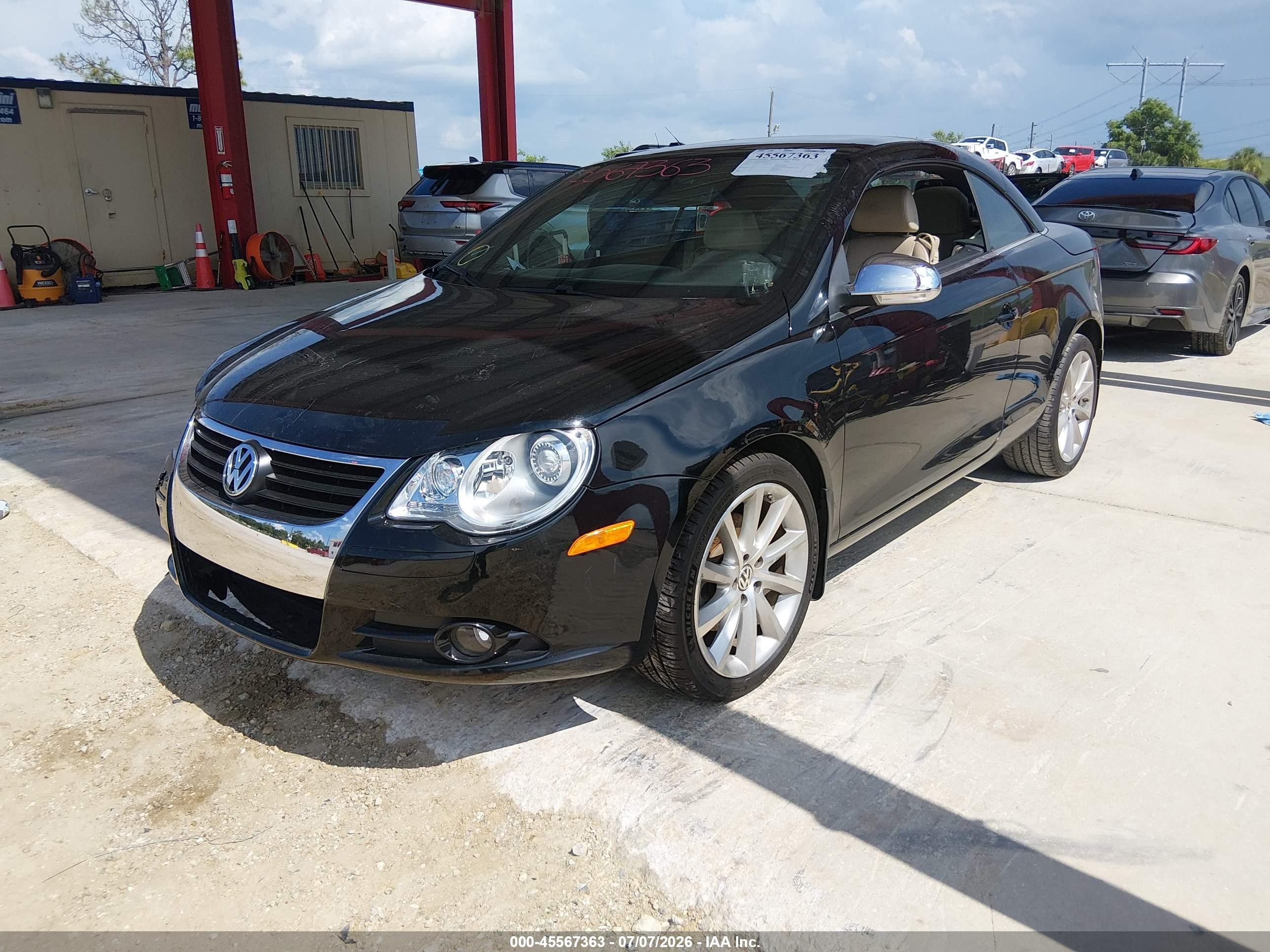 2007 Volkswagen Eos 3.2l Black vin: WVWDB71F77V034294