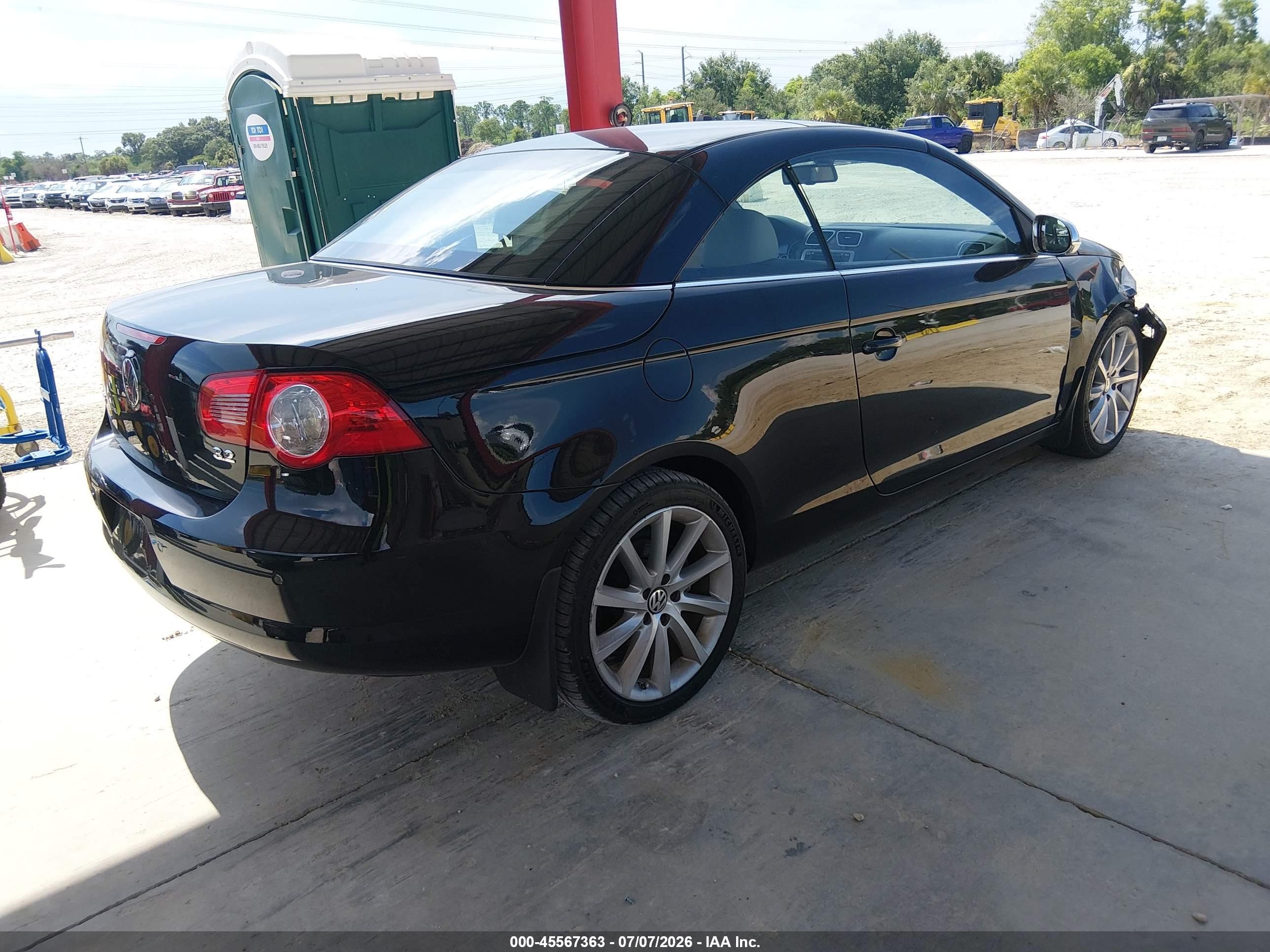 2007 Volkswagen Eos 3.2l Black vin: WVWDB71F77V034294