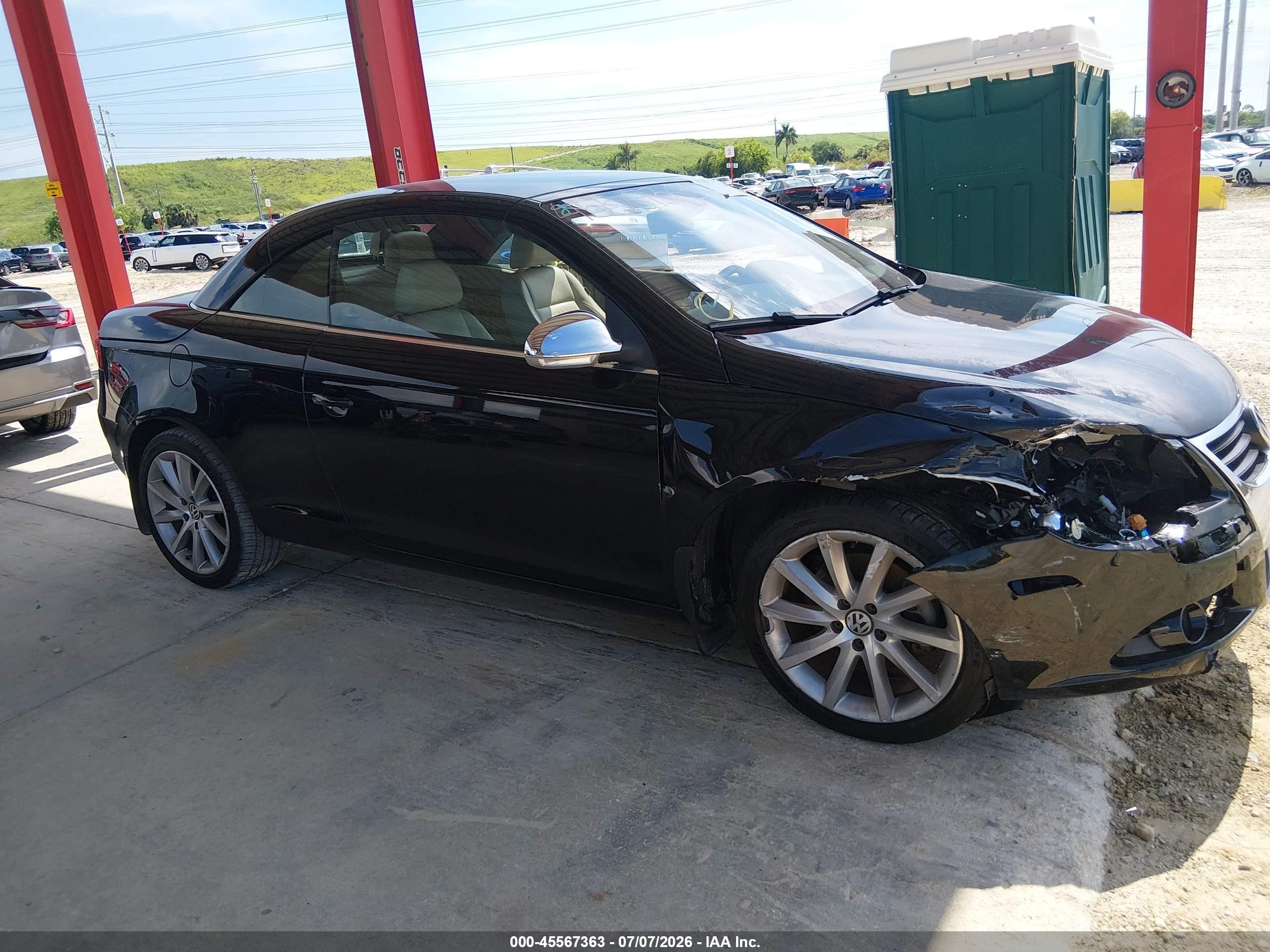 2007 Volkswagen Eos 3.2l Black vin: WVWDB71F77V034294