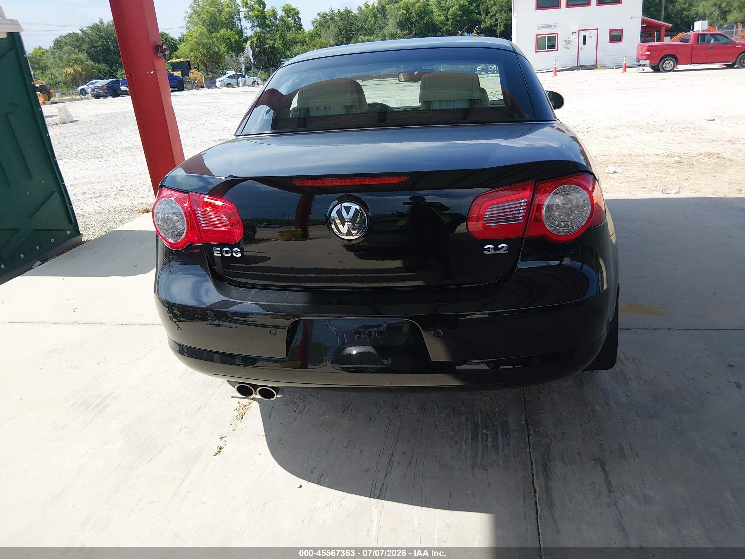 2007 Volkswagen Eos 3.2l Black vin: WVWDB71F77V034294