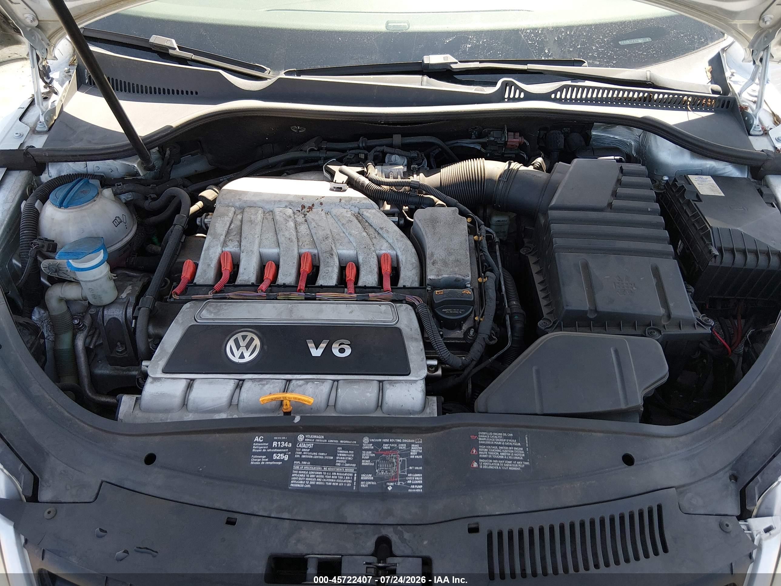 2007 Volkswagen Eos 3.2l Silver vin: WVWDB71FX7V031115