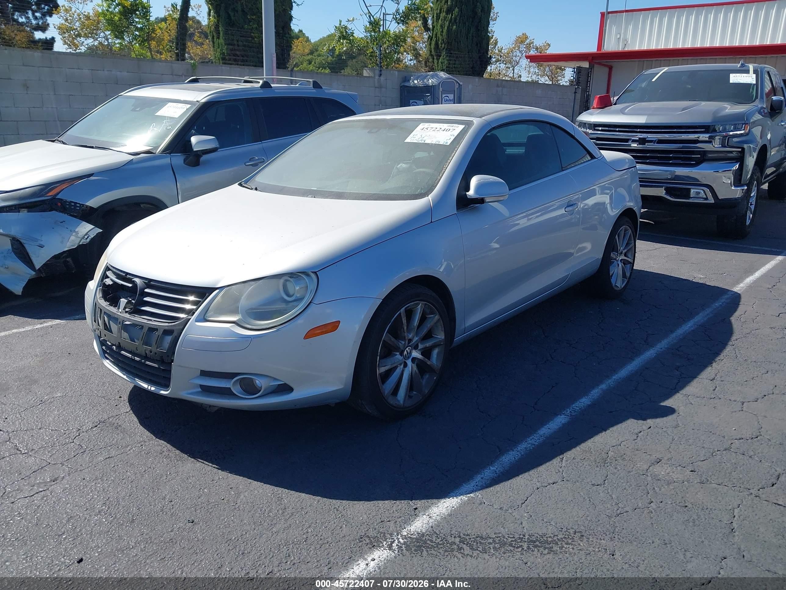 2007 Volkswagen Eos 3.2l Silver vin: WVWDB71FX7V031115