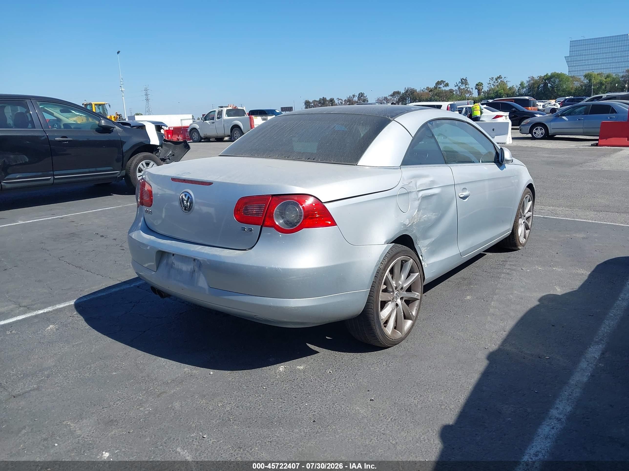 2007 Volkswagen Eos 3.2l Silver vin: WVWDB71FX7V031115