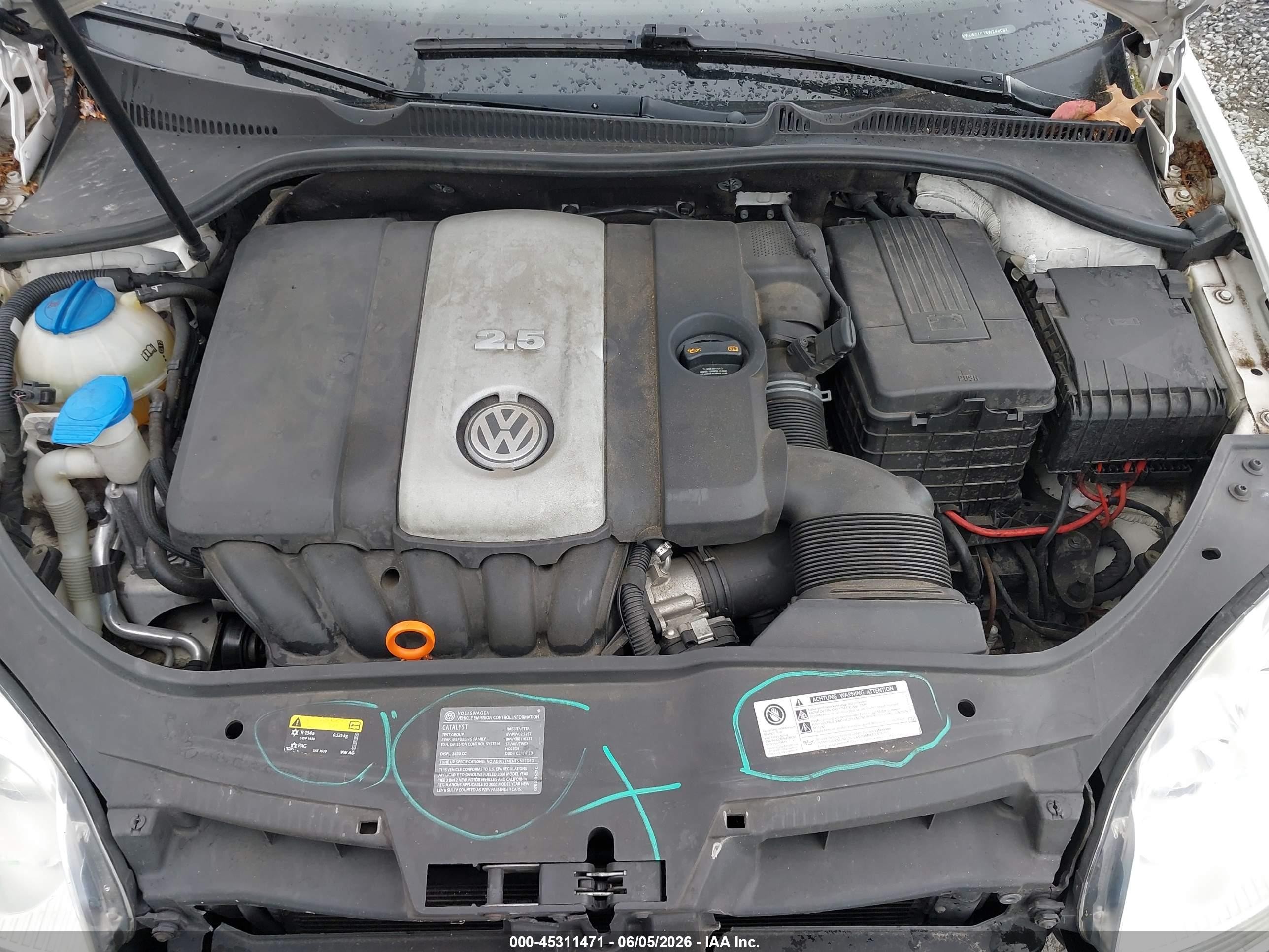2008 Volkswagen Rabbit S White vin: WVWDB71K78W248081
