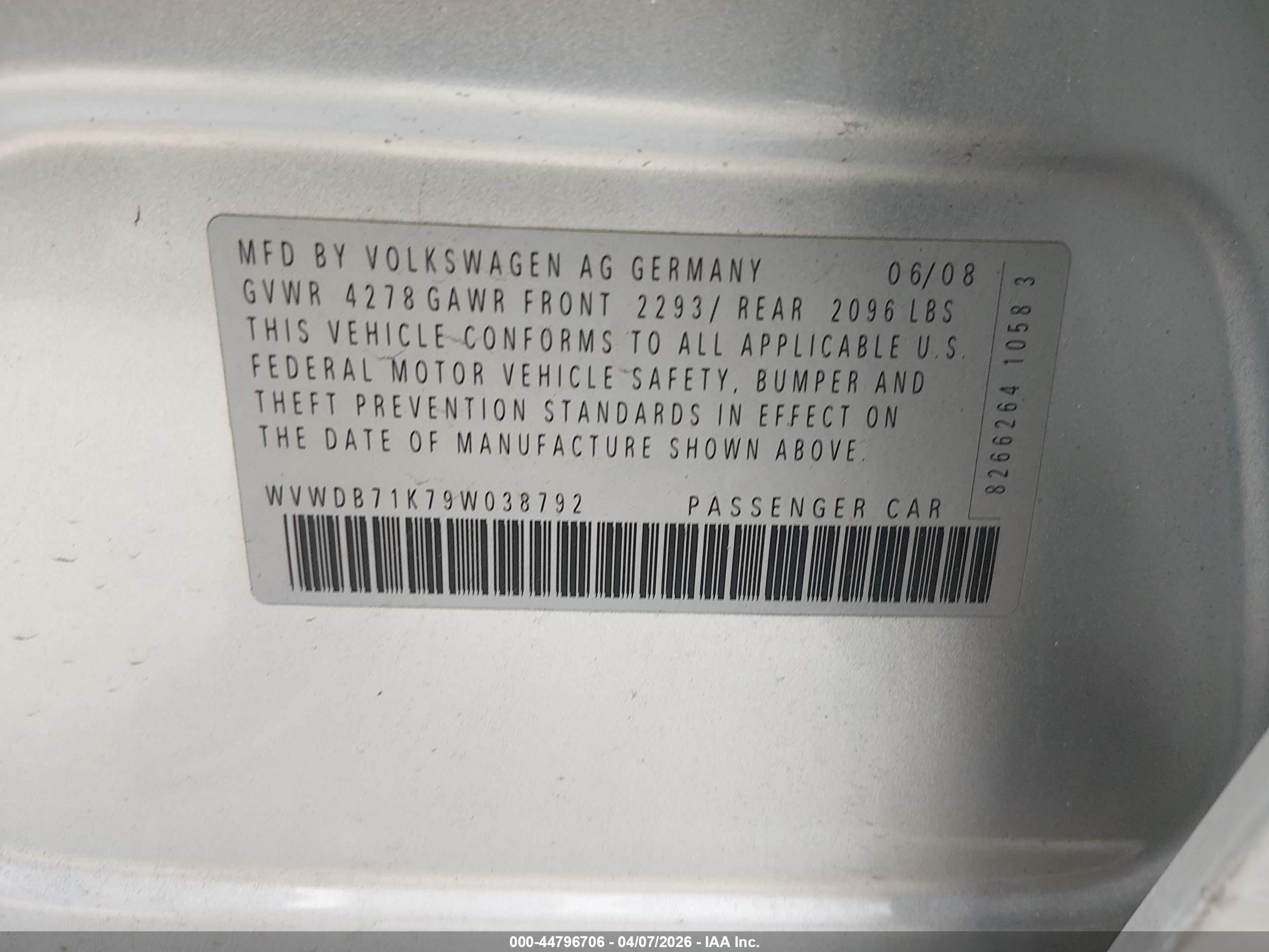 2009 Volkswagen Rabbit S Серебряный vin: WVWDB71K79W038792