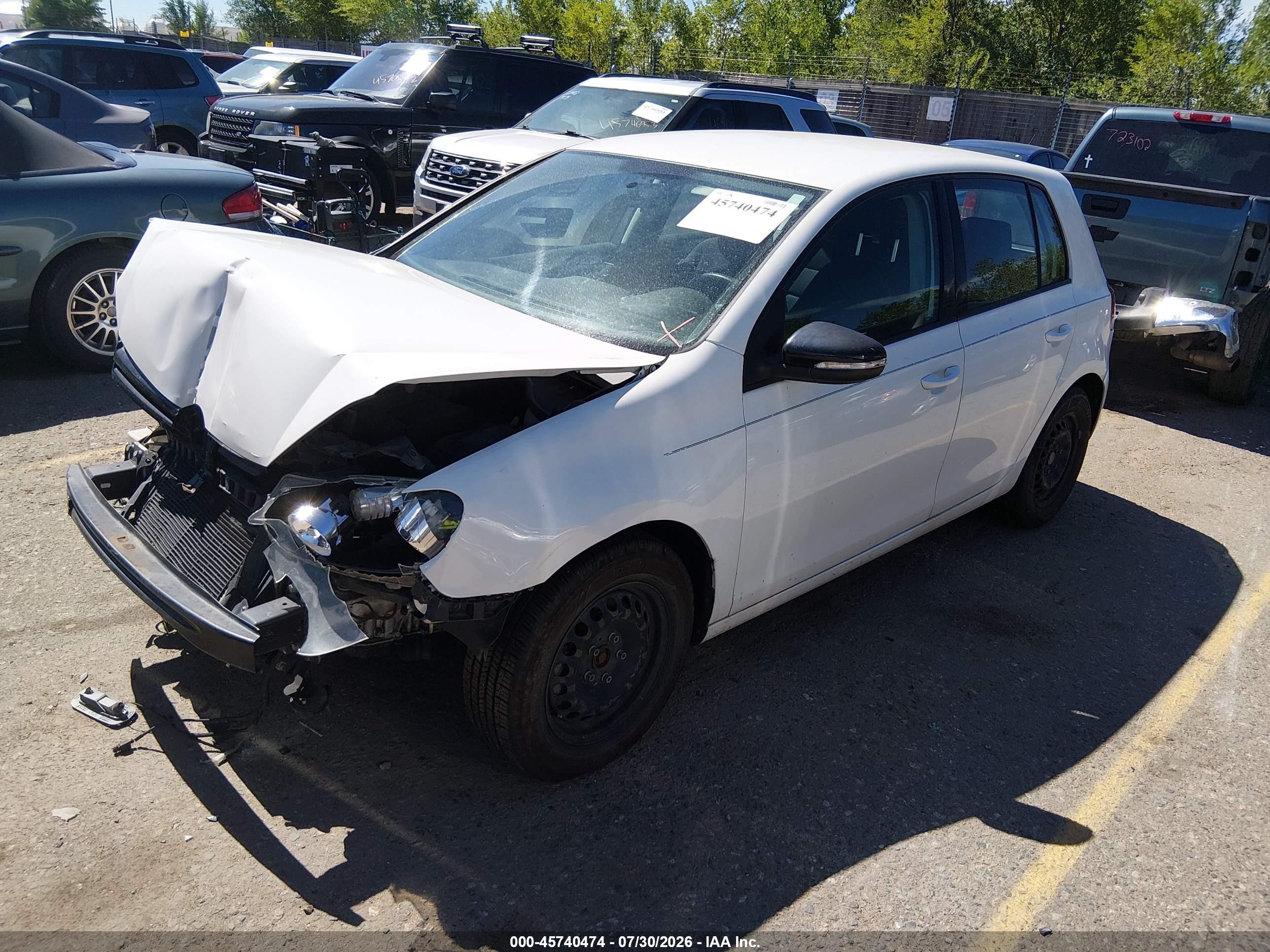 2014 Volkswagen Golf 2.5l (a6) (no Longer Orderable) Белый vin: WVWDB7AJ0EW001665