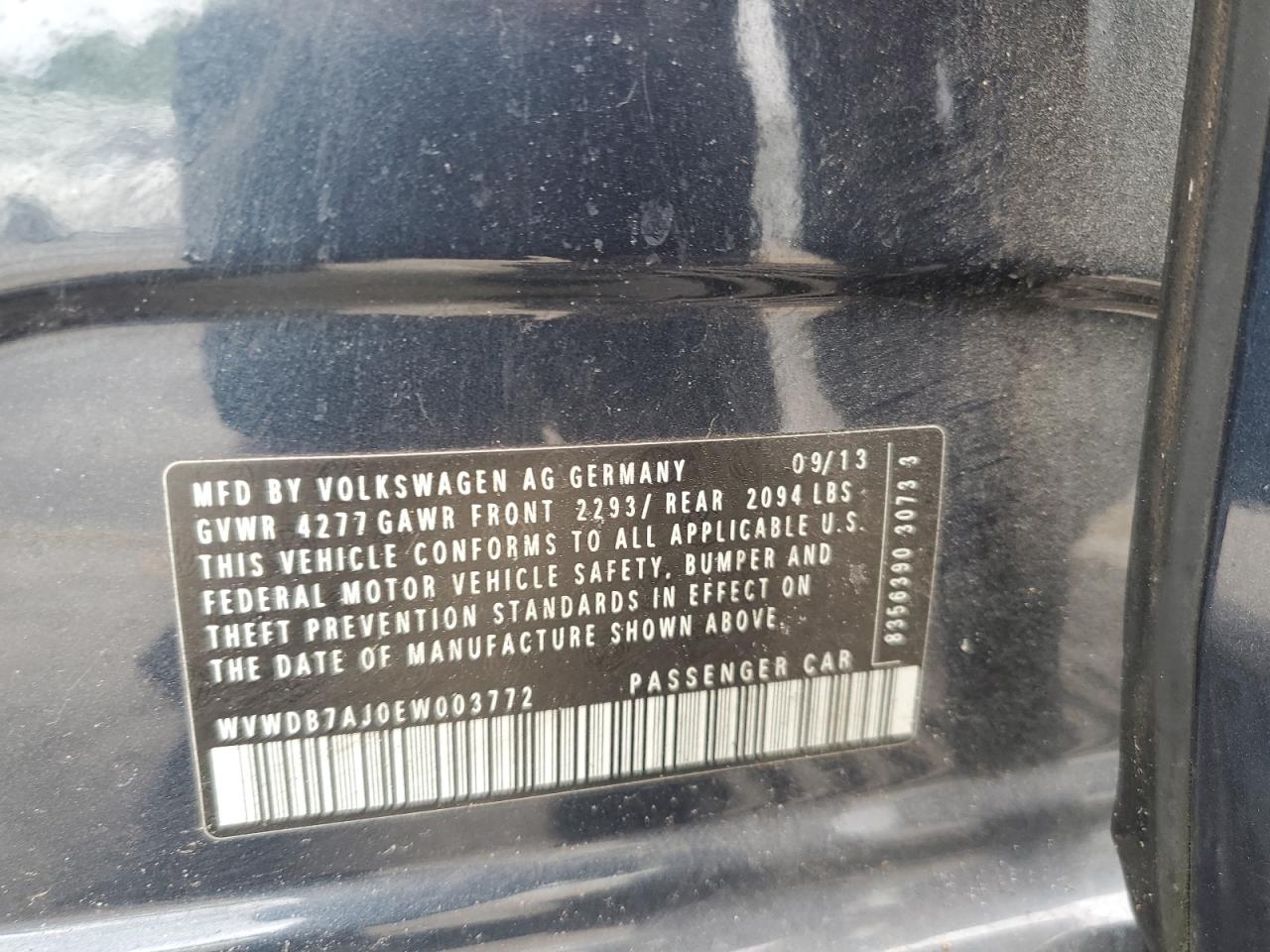 2014 Volkswagen Golf Blue vin: WVWDB7AJ0EW003772