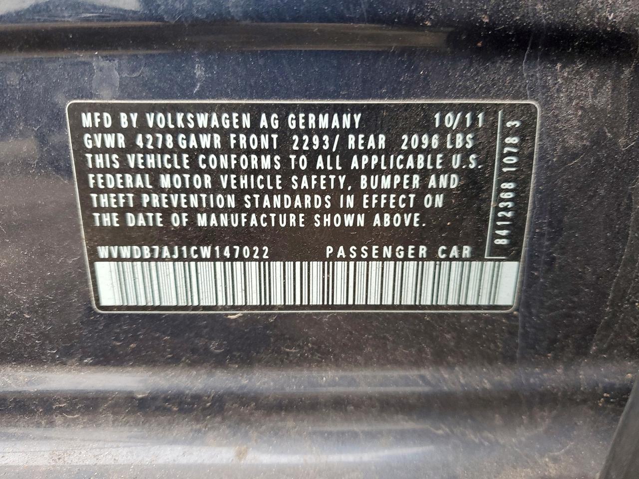 2012 Volkswagen Golf Синий vin: WVWDB7AJ1CW147022