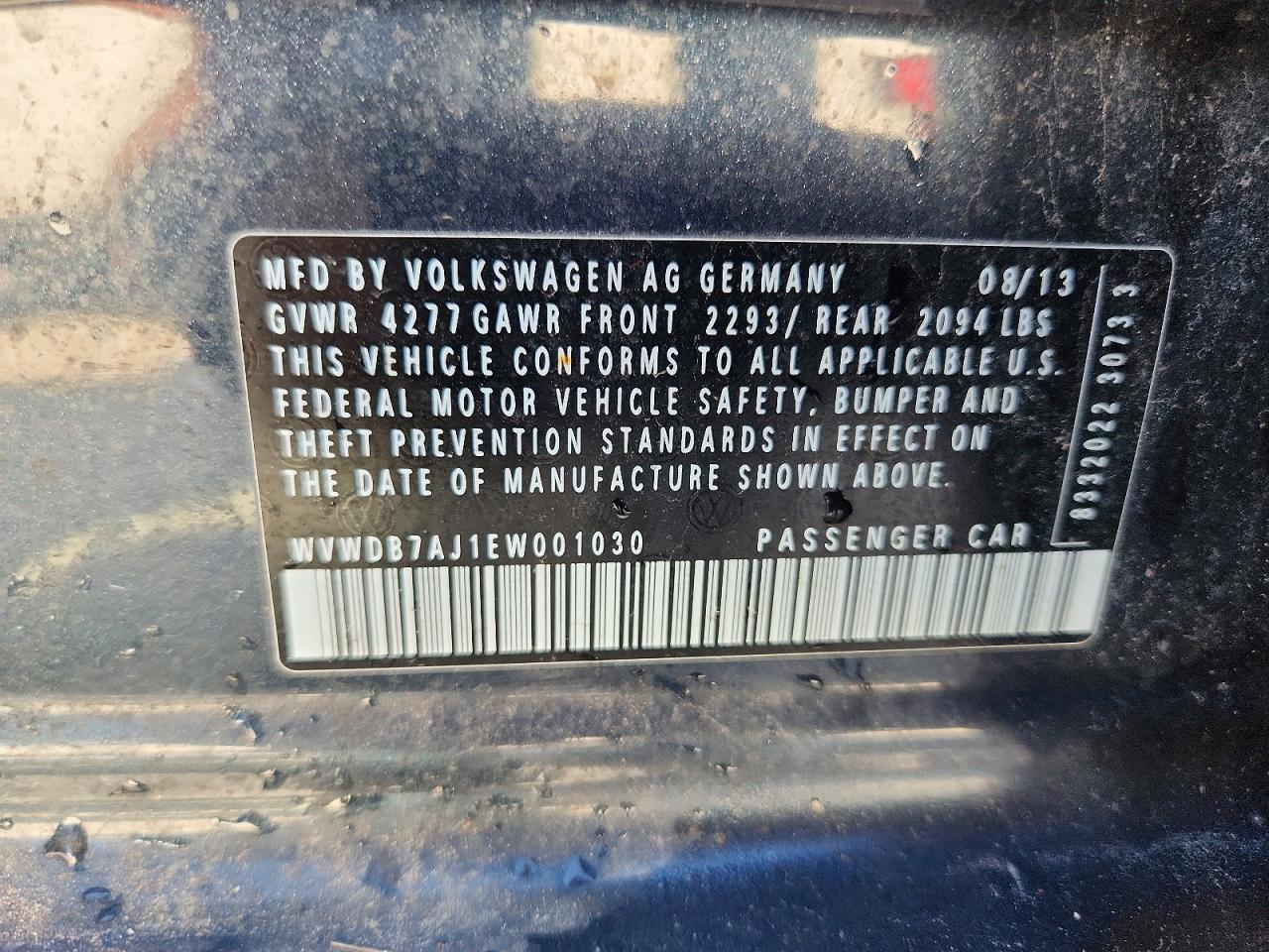 2014 Volkswagen Golf Blue vin: WVWDB7AJ1EW001030