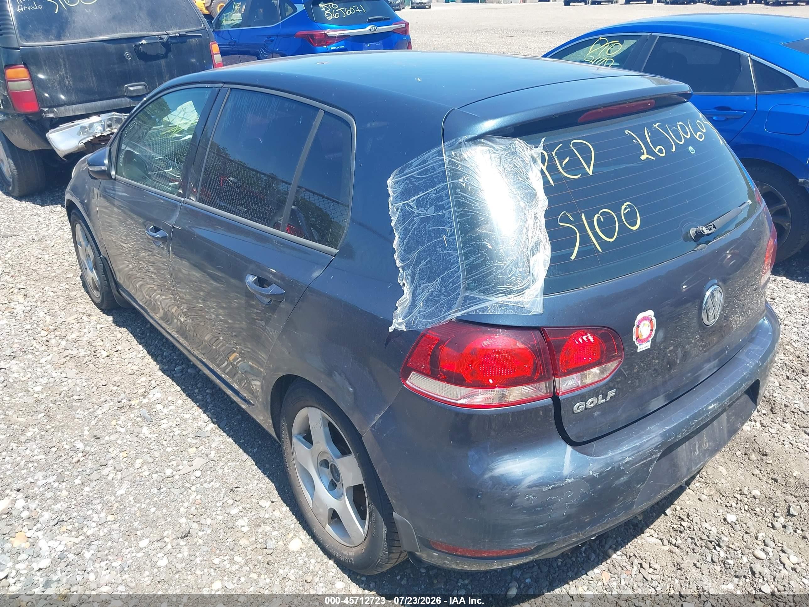 2012 Volkswagen Golf 2.5l 4-door Синий vin: WVWDB7AJ2CW322295