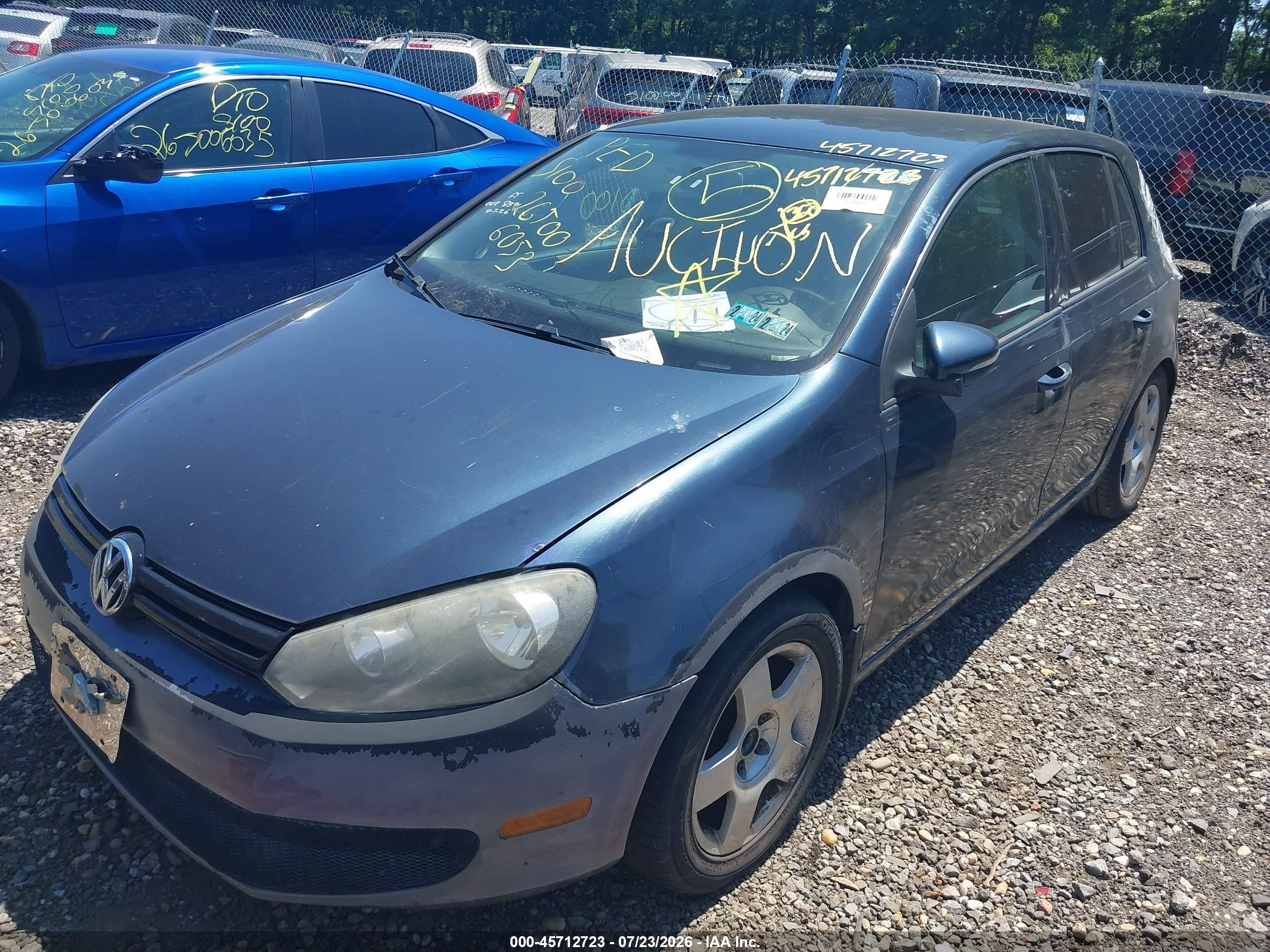 2012 Volkswagen Golf 2.5l 4-door Синий vin: WVWDB7AJ2CW322295