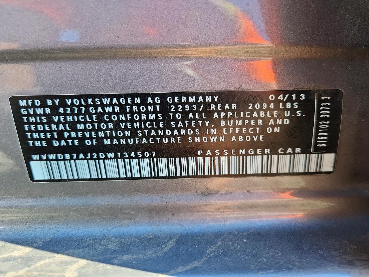 2013 Volkswagen Golf Gray vin: WVWDB7AJ2DW134507