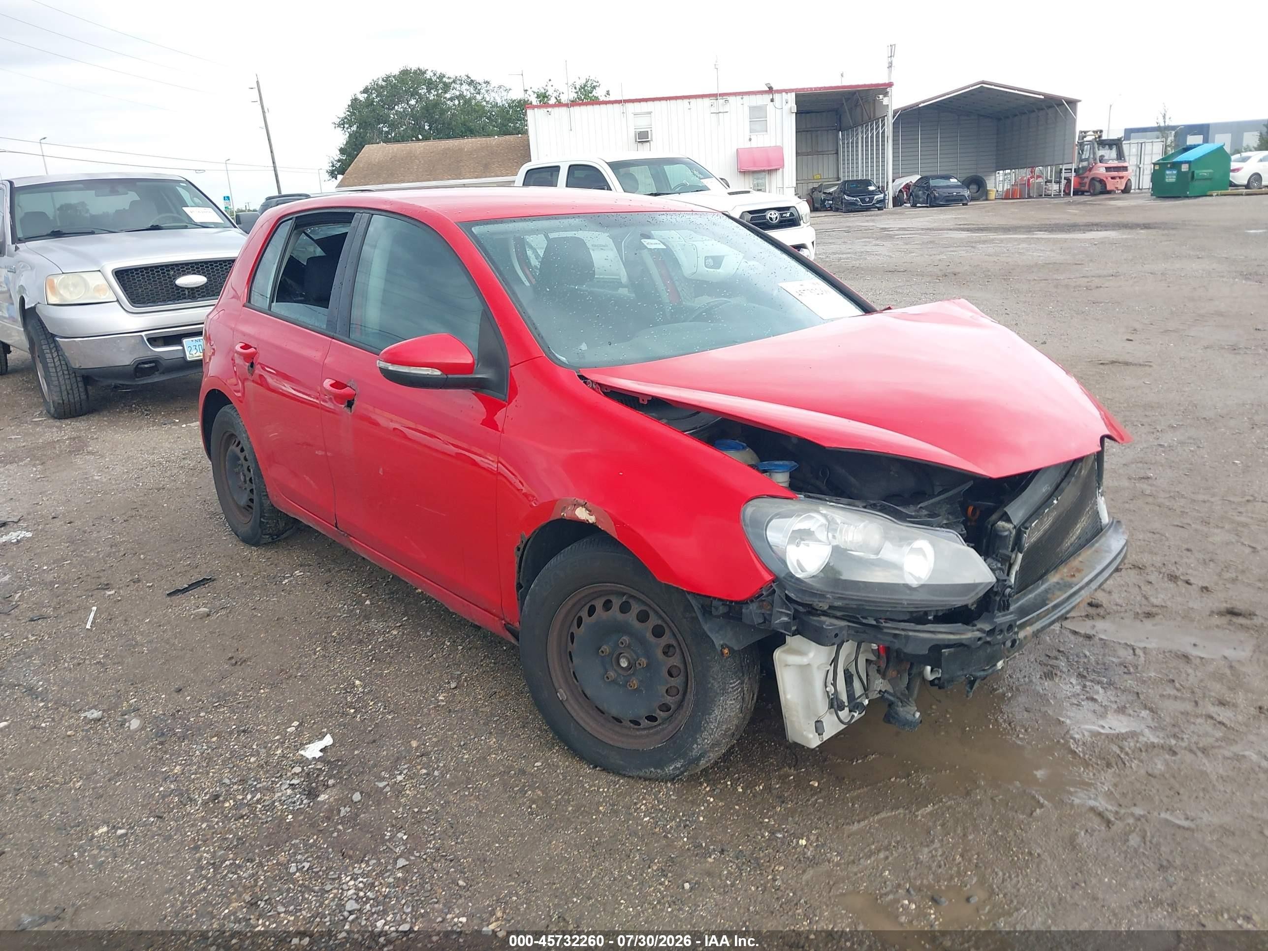 2012 Volkswagen Golf 2.5l 4-door Red vin: WVWDB7AJ3CW122655