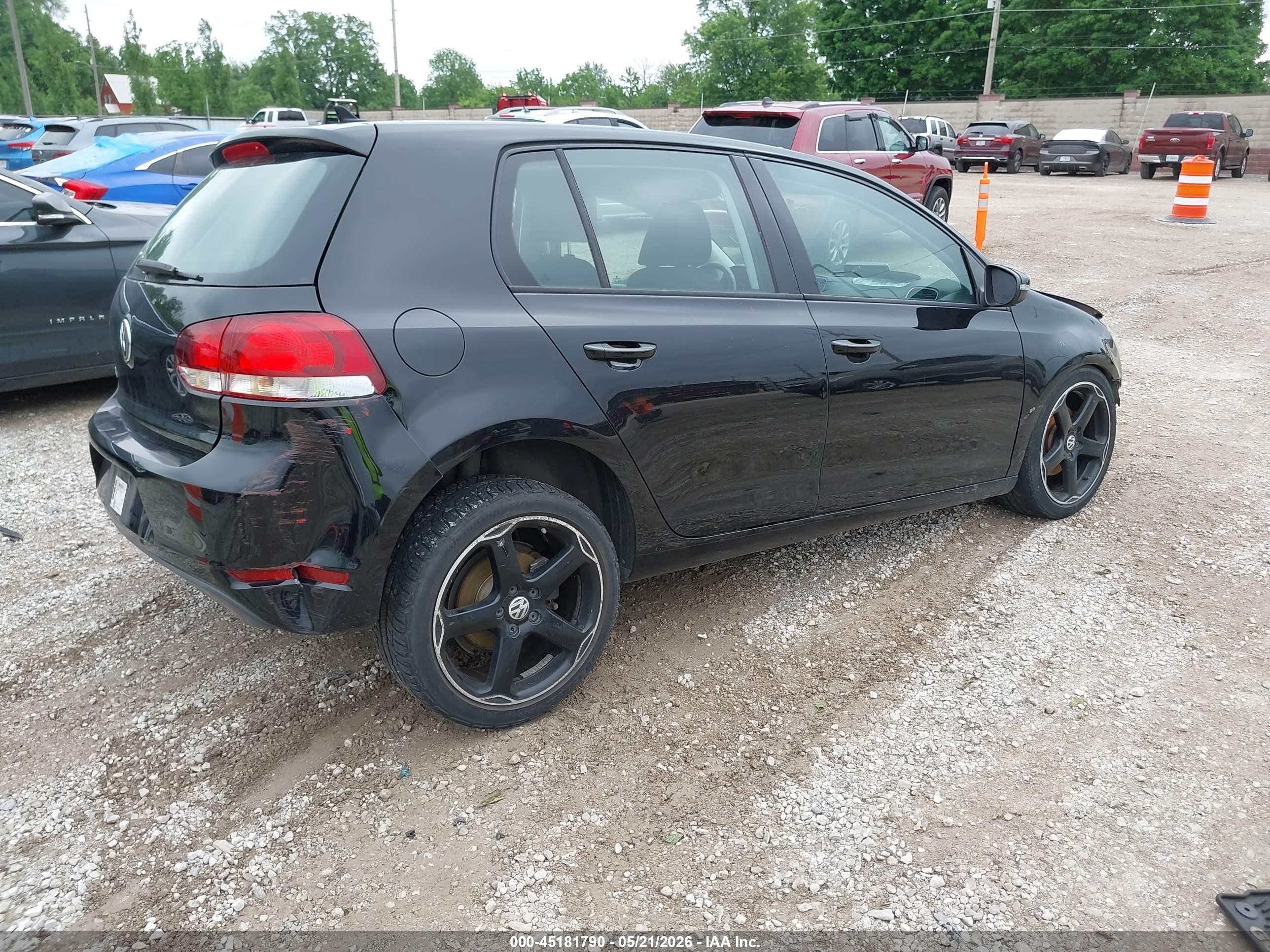 2013 Volkswagen Golf 2.5l 4-door Black vin: WVWDB7AJ4DW137666